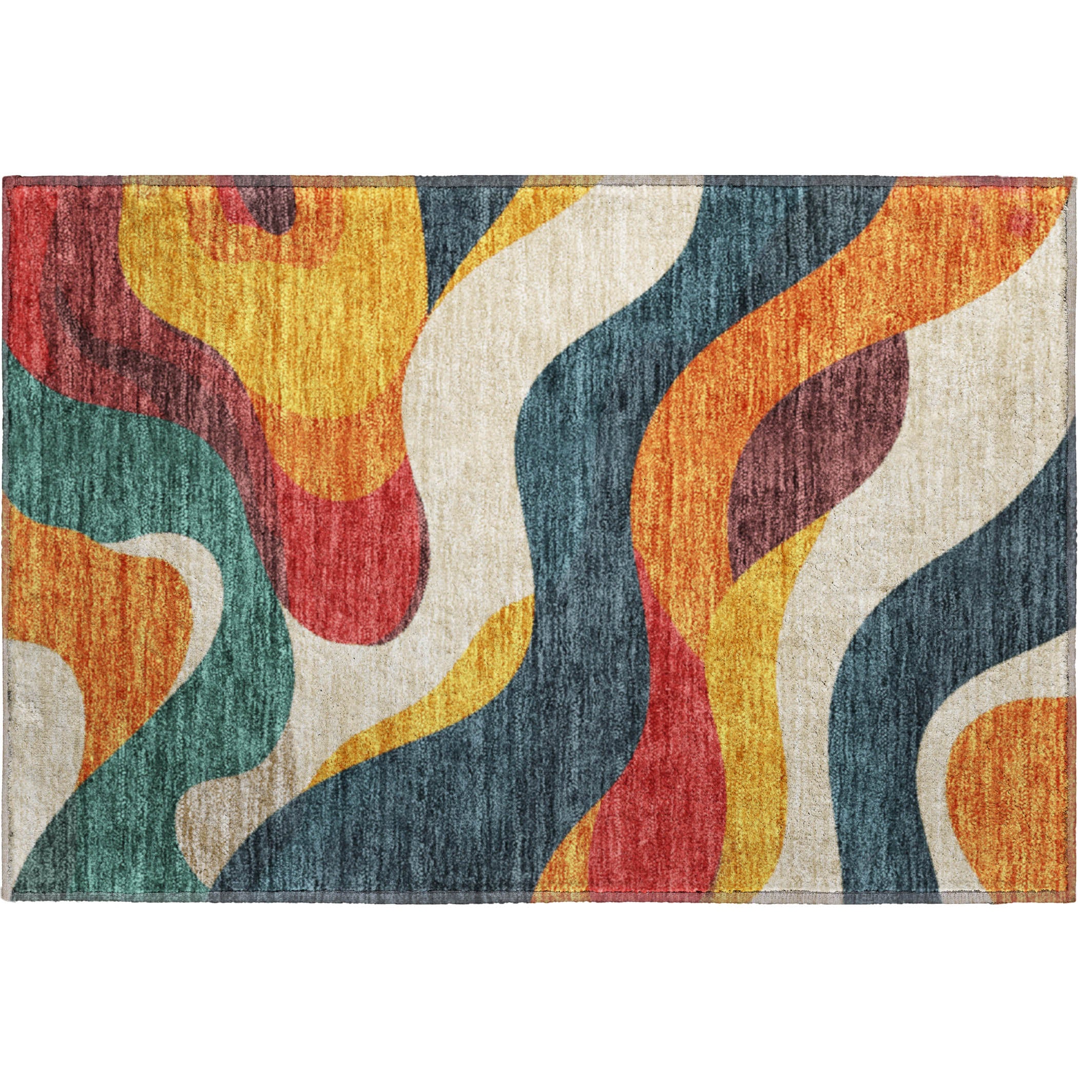 Reykjavik Machine Washable Transitional Orange Rug 1'8" x 2'6" #shape_Rectangle