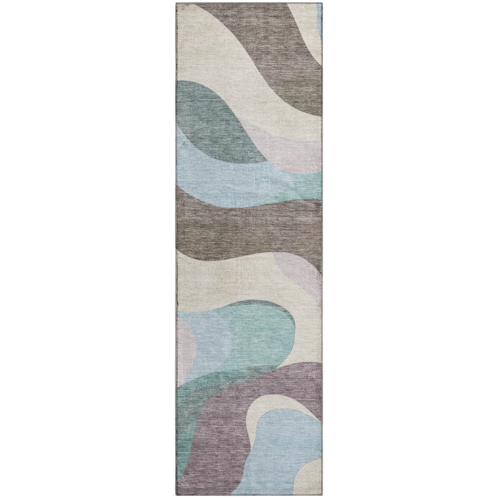 Reykjavik Machine Washable Transitional Taupe Brown Rug 2'3" x 7'6" #shape_Runner