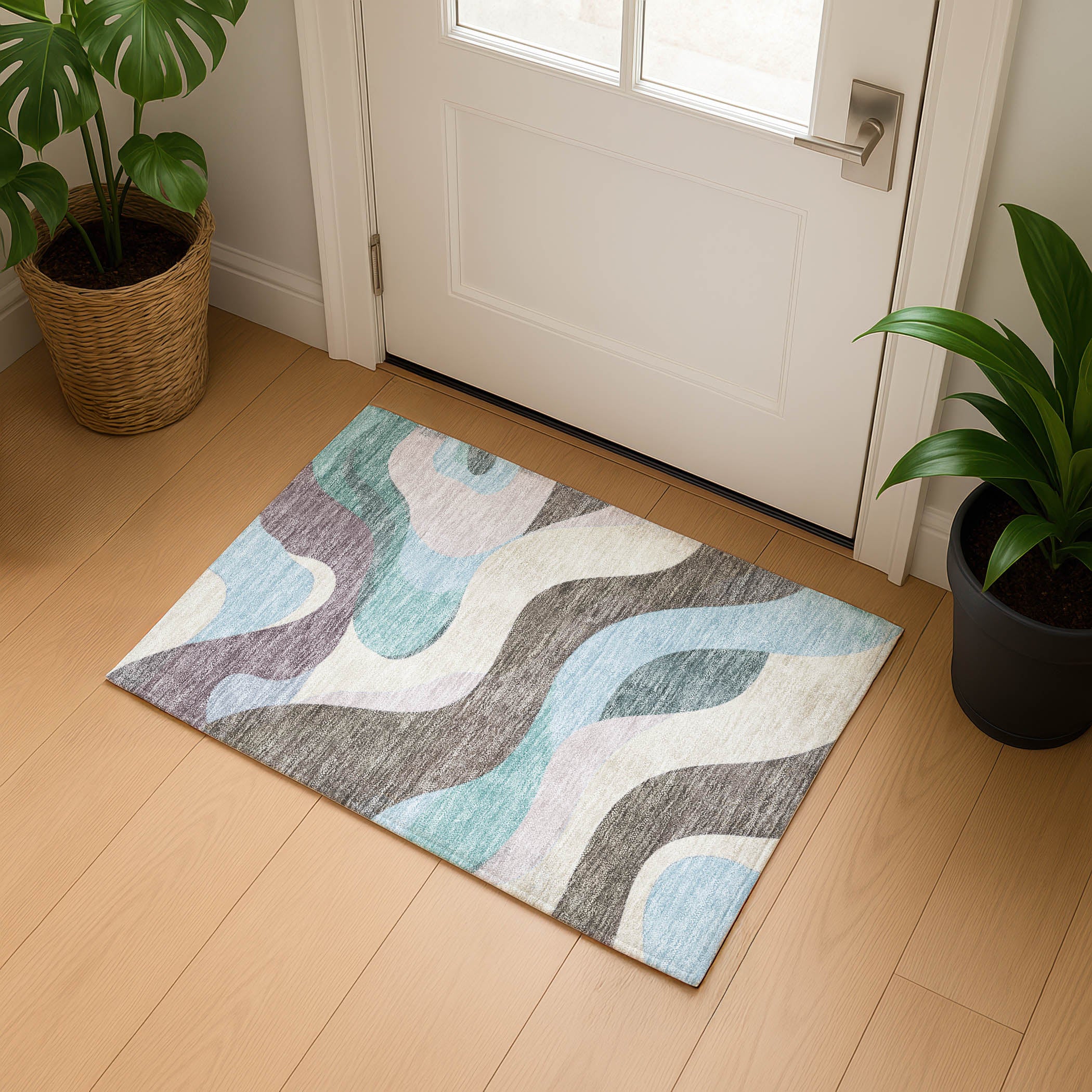 Reykjavik Machine Washable Transitional Taupe Brown Rug 1'8" x 2'6" #shape_Rectangle