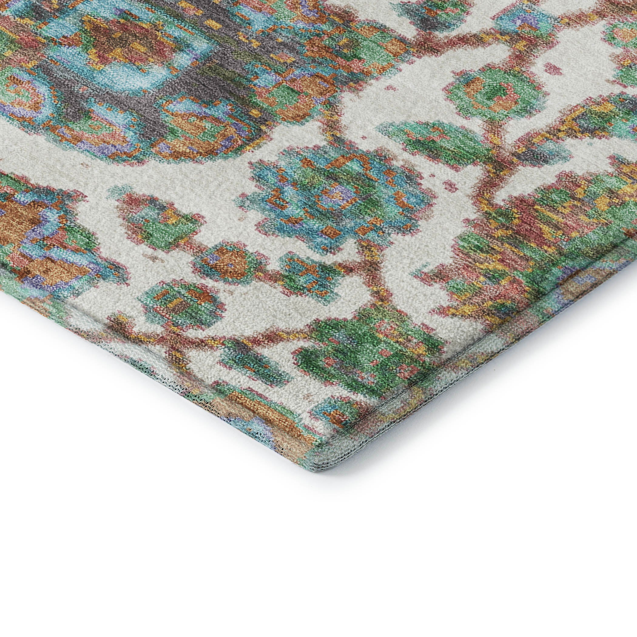 Seoul Machine Washable Traditional Coral Orange Rug 1'8" x 2'6" #shape_Rectangle