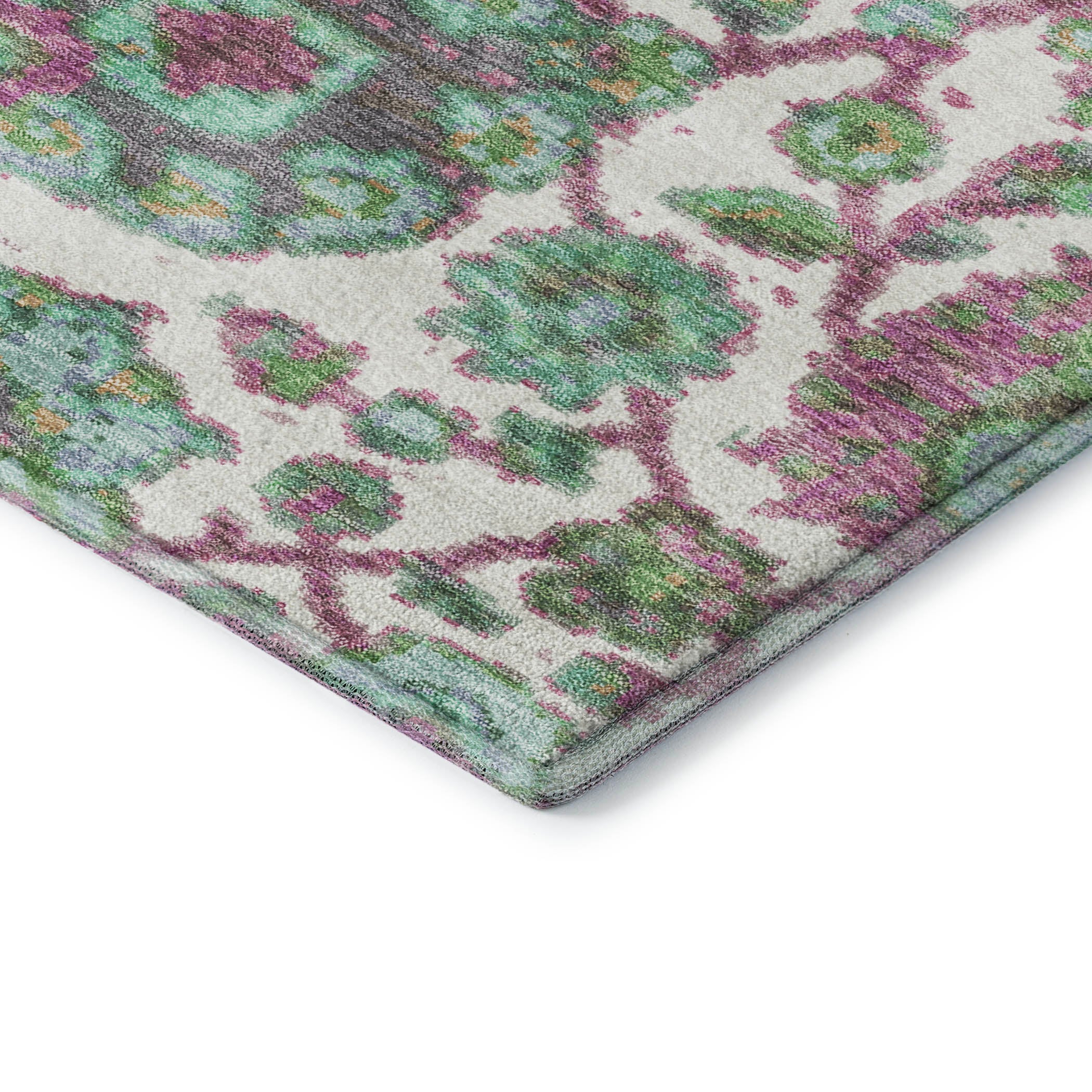 Seoul Machine Washable Traditional Mint Green Rug 1'8" x 2'6" #shape_Rectangle