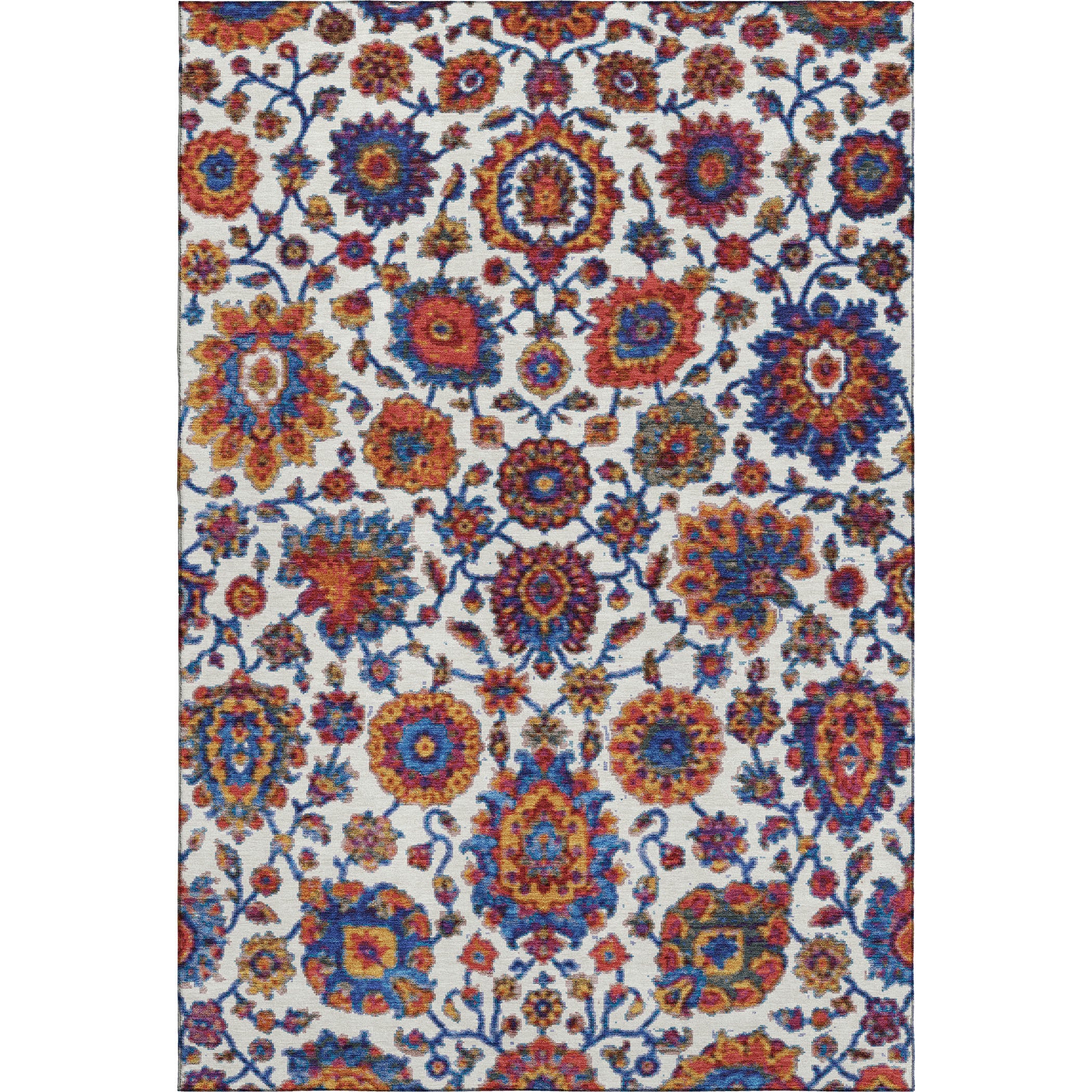 Seoul Machine Washable Traditional Red Rug 2'6" x 3'10" #shape_Rectangle