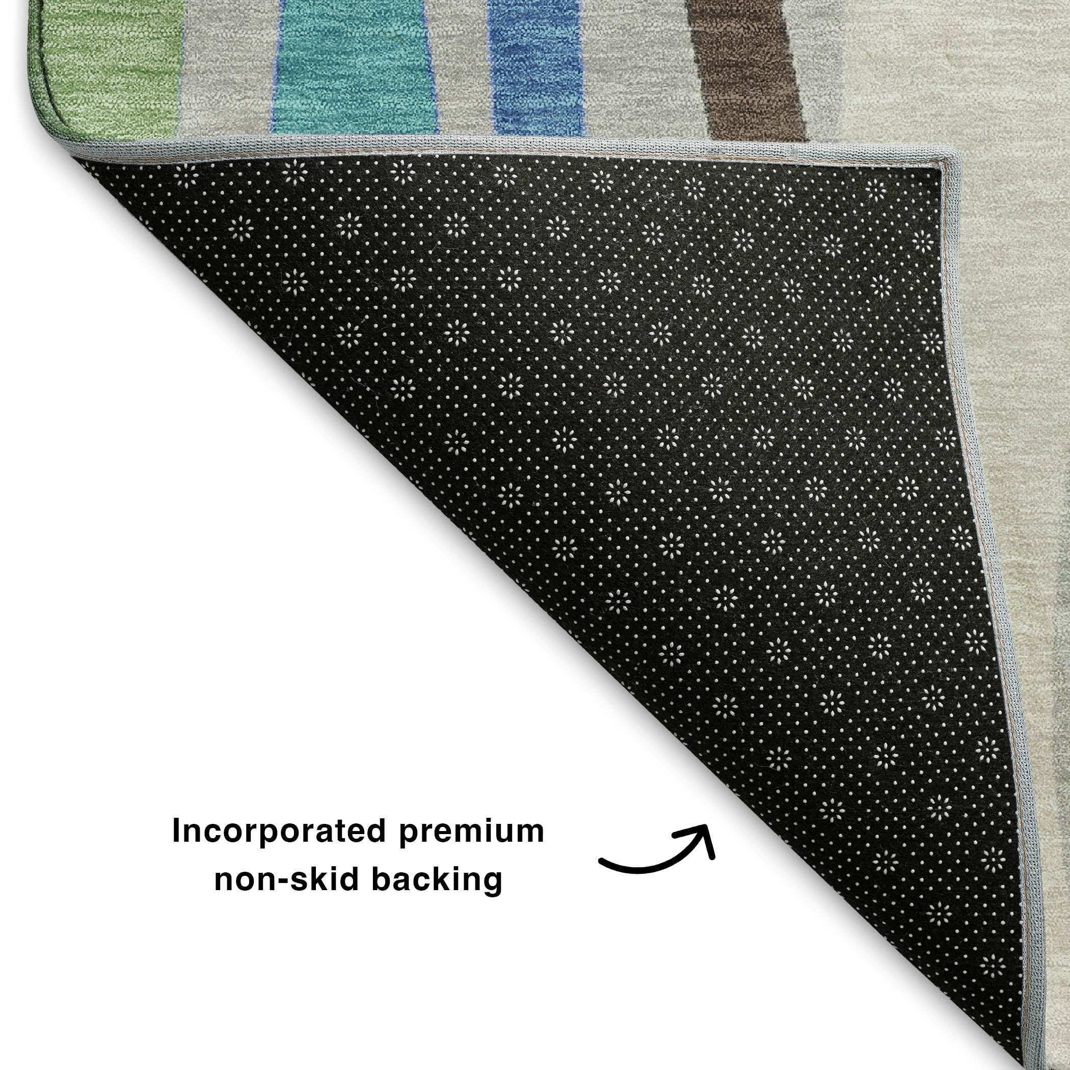 Zanzibar Machine Washable Transitional Green Rug 1'8" x 2'6" #shape_Rectangle