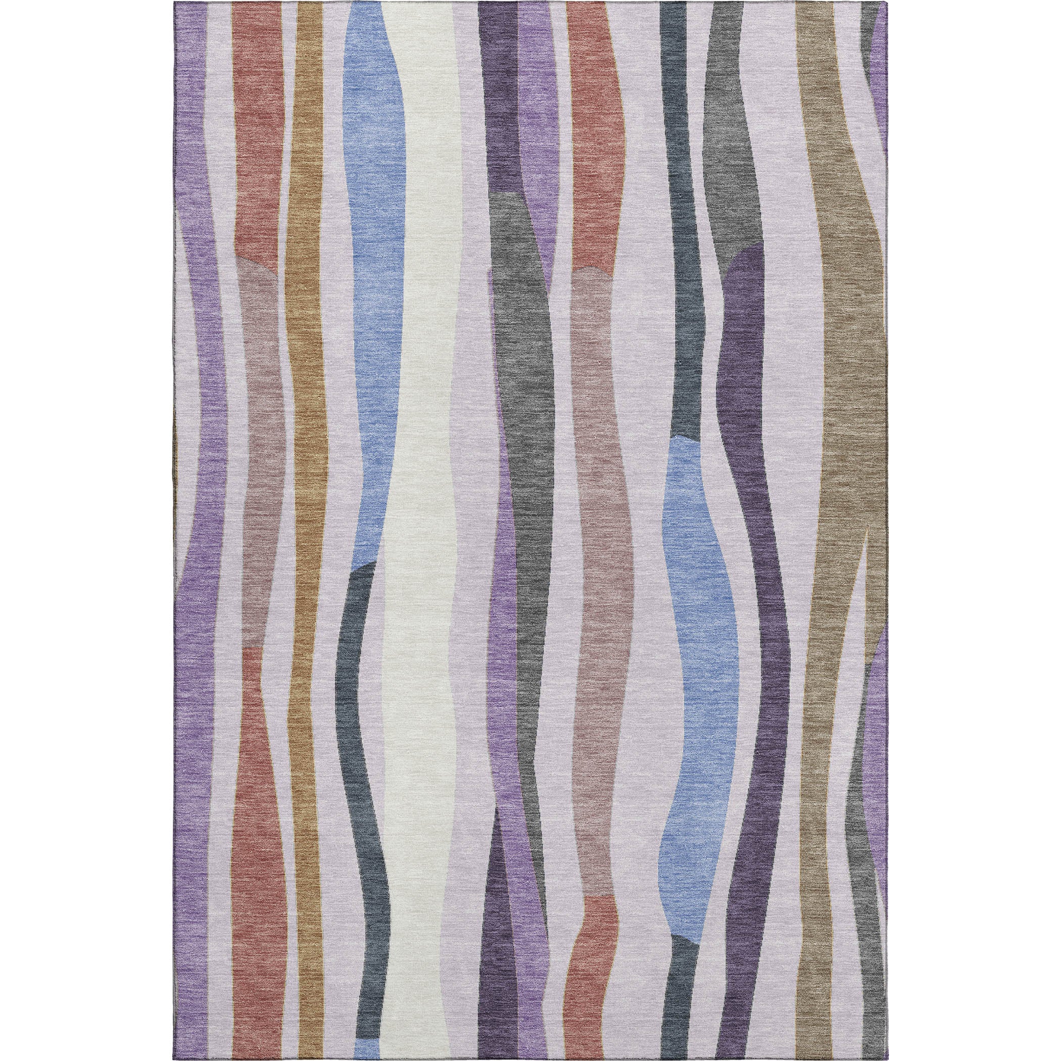 Zanzibar Machine Washable Transitional Lavender Purple Rug 2'6" x 3'10" #shape_Rectangle