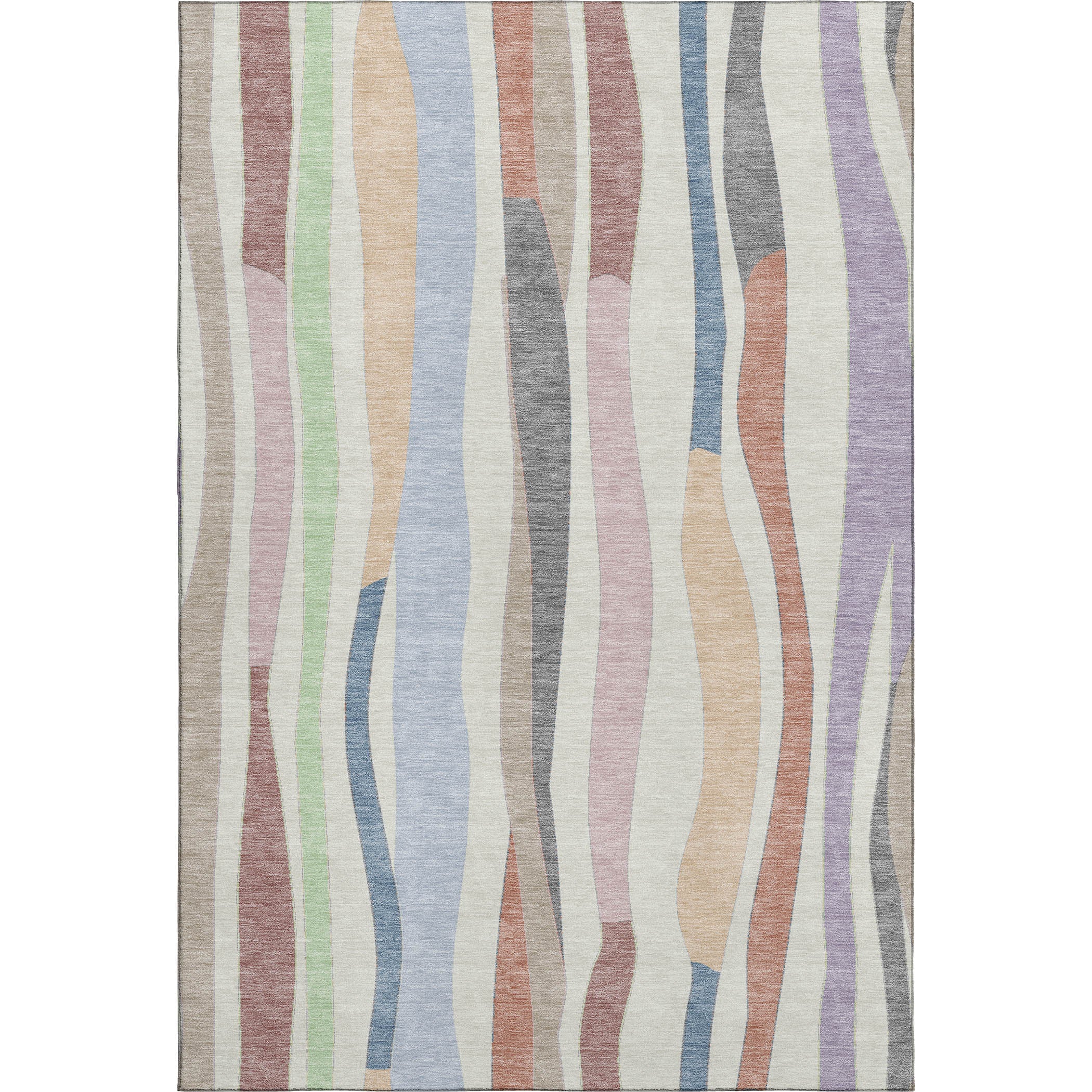 Zanzibar Machine Washable Transitional Pearl Ivory Rug 2'6" x 3'10" #shape_Rectangle