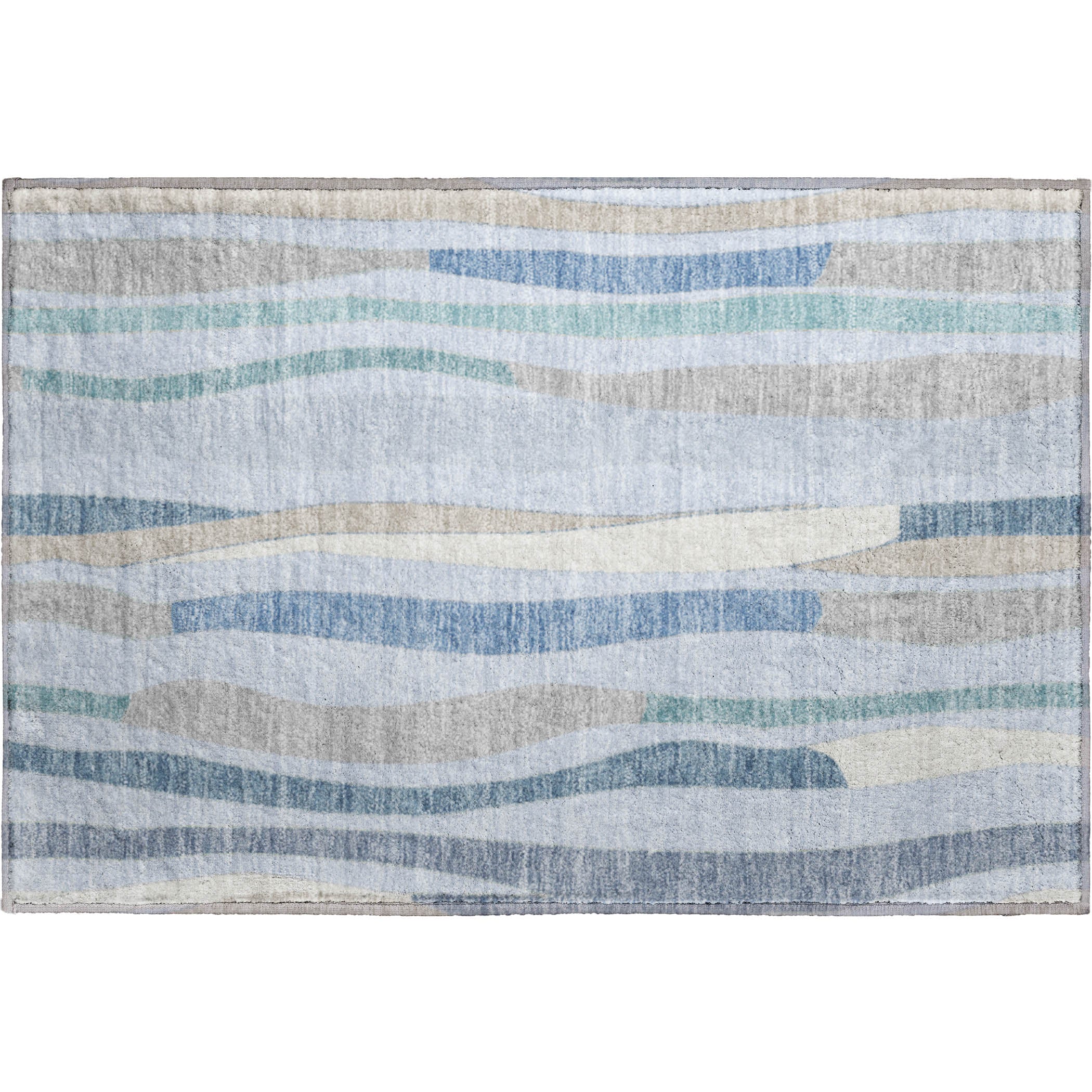 Zanzibar Machine Washable Transitional Sky Blue Rug 1'8" x 2'6" #shape_Rectangle