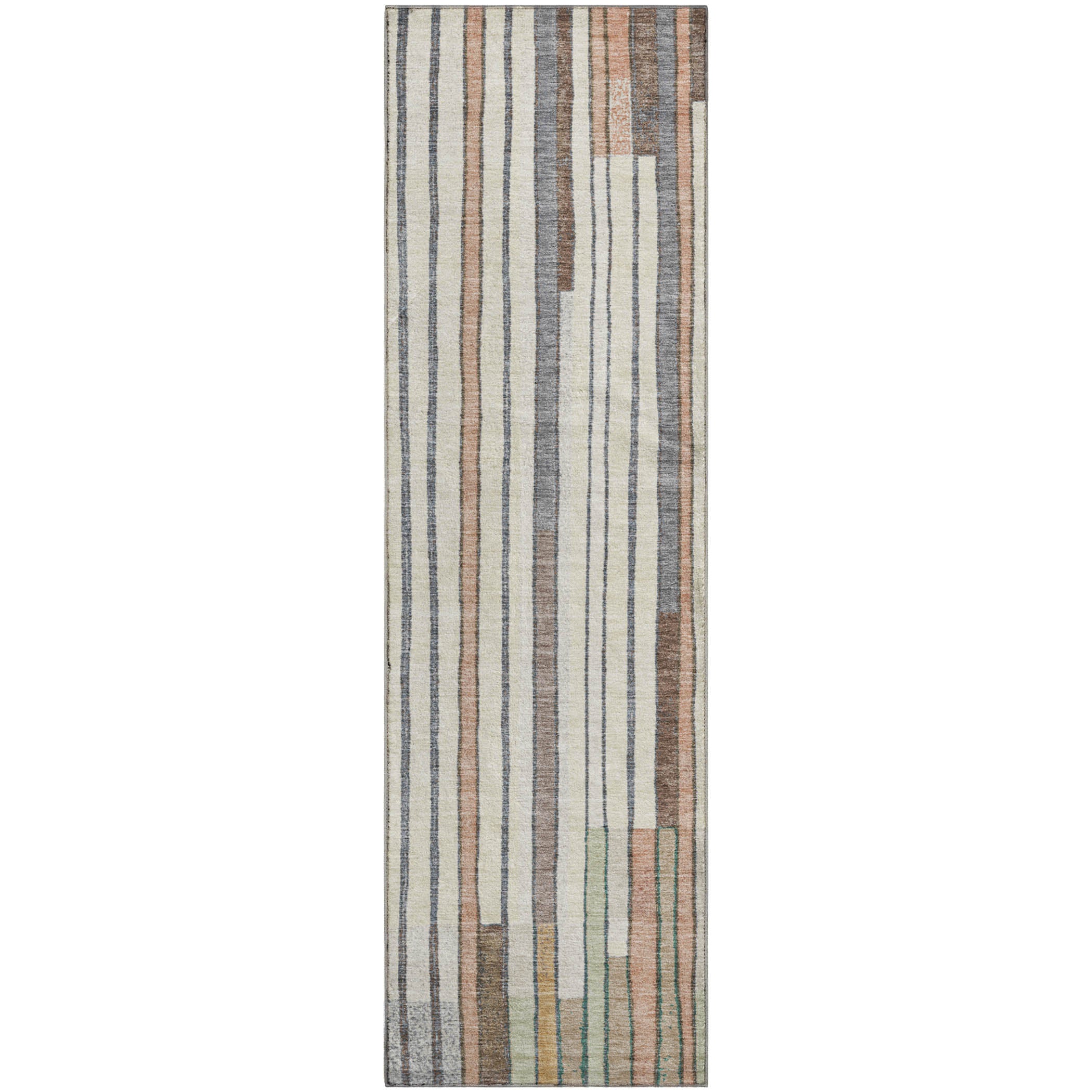 Lima Machine Washable Transitional Brown Rug 2'3" x 7'6" #shape_Runner