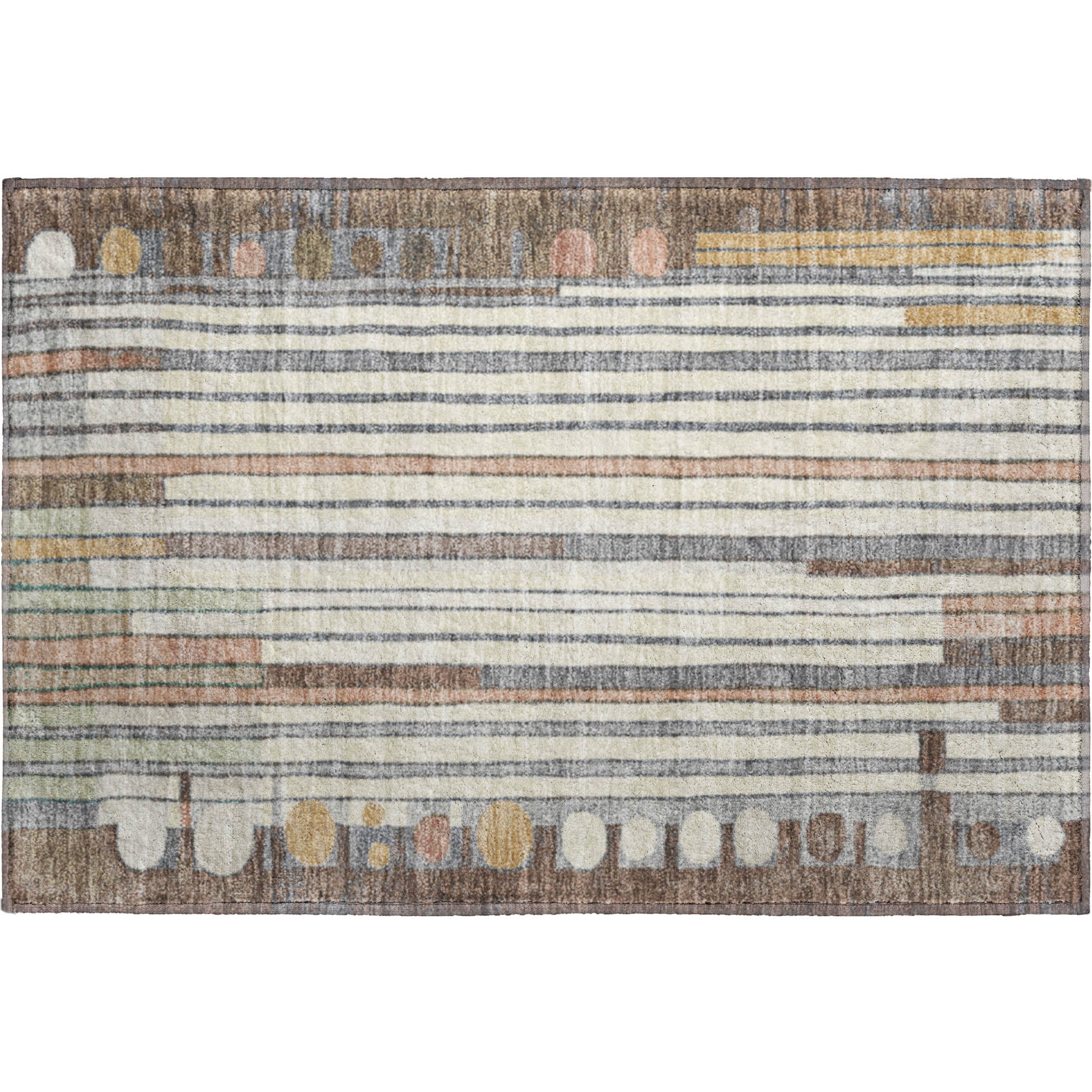 Lima Machine Washable Transitional Brown Rug 1'8" x 2'6" #shape_Rectangle