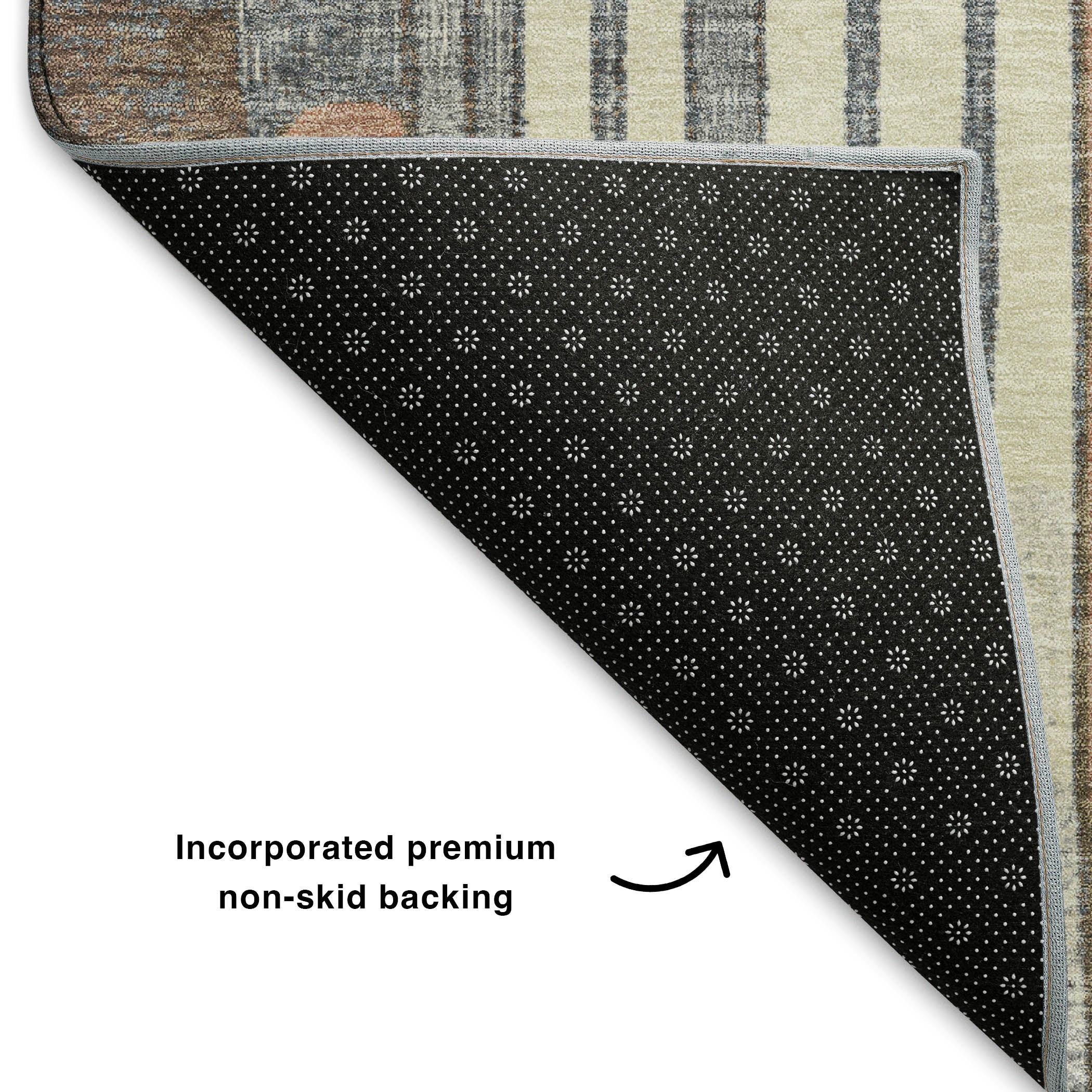 Lima Machine Washable Transitional Brown Rug 1'8" x 2'6" #shape_Rectangle