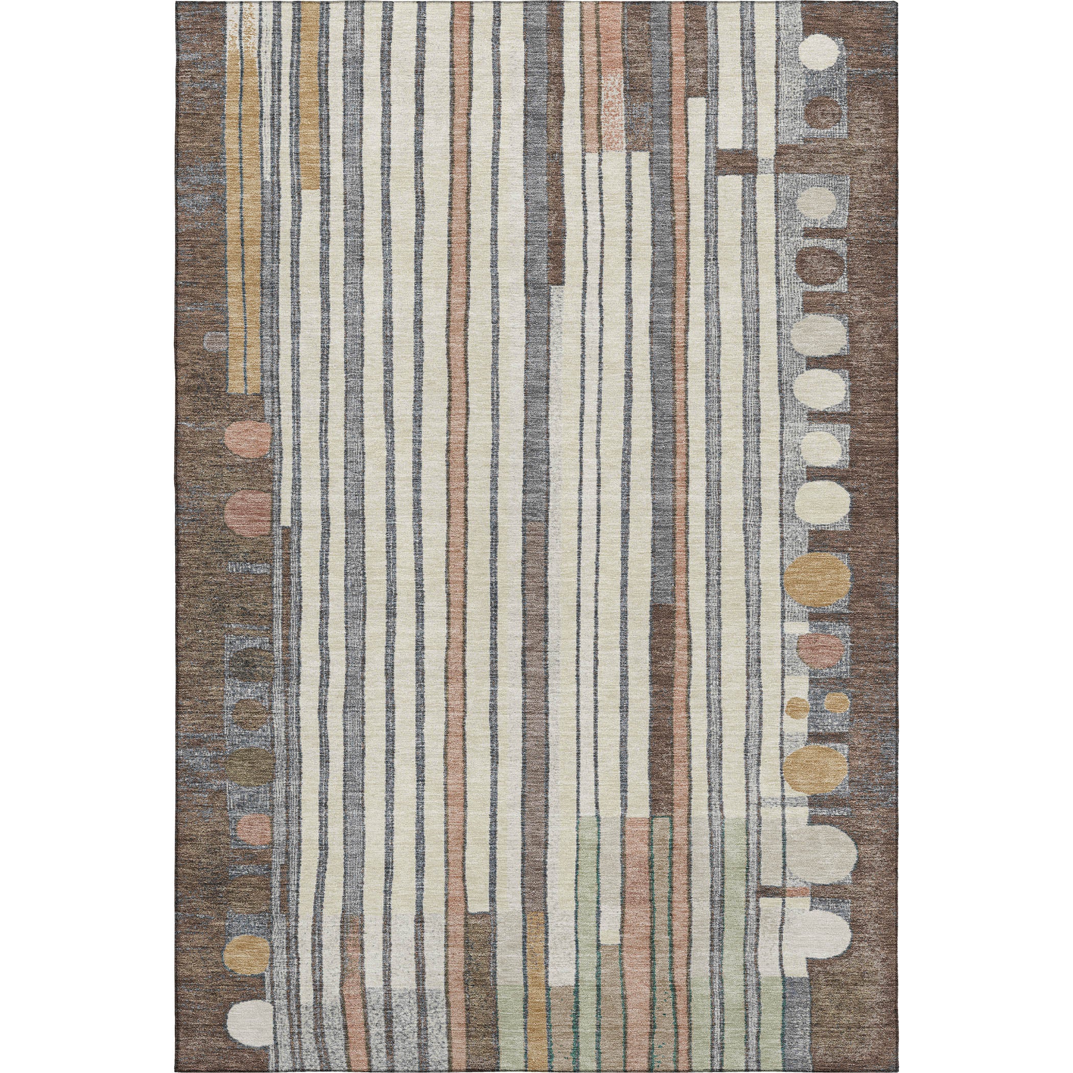 Lima Machine Washable Transitional Brown Rug 2'6" x 3'10" #shape_Rectangle