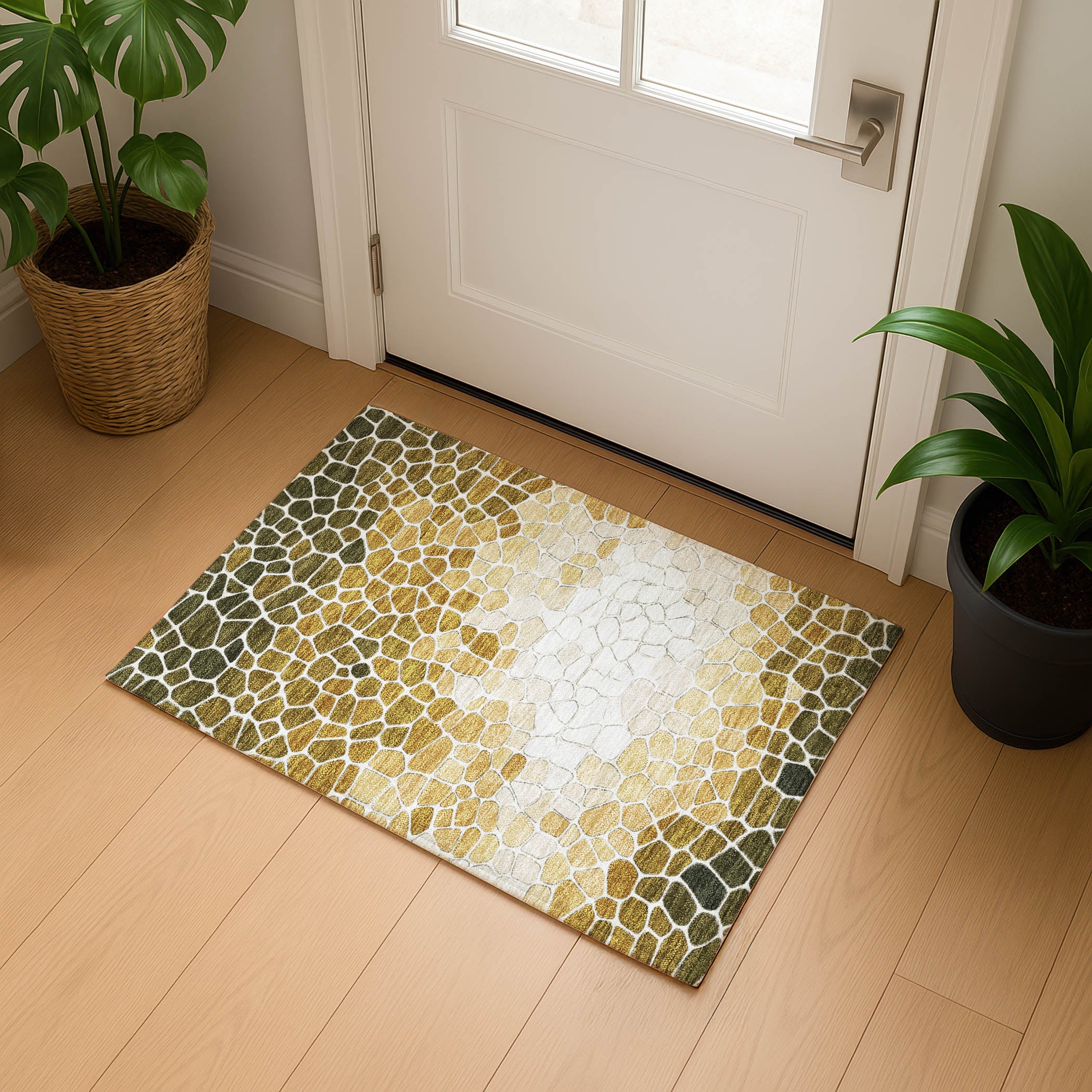 Ghent Machine Washable Transitional Gold Rug 1'8" x 2'6" #shape_Rectangle