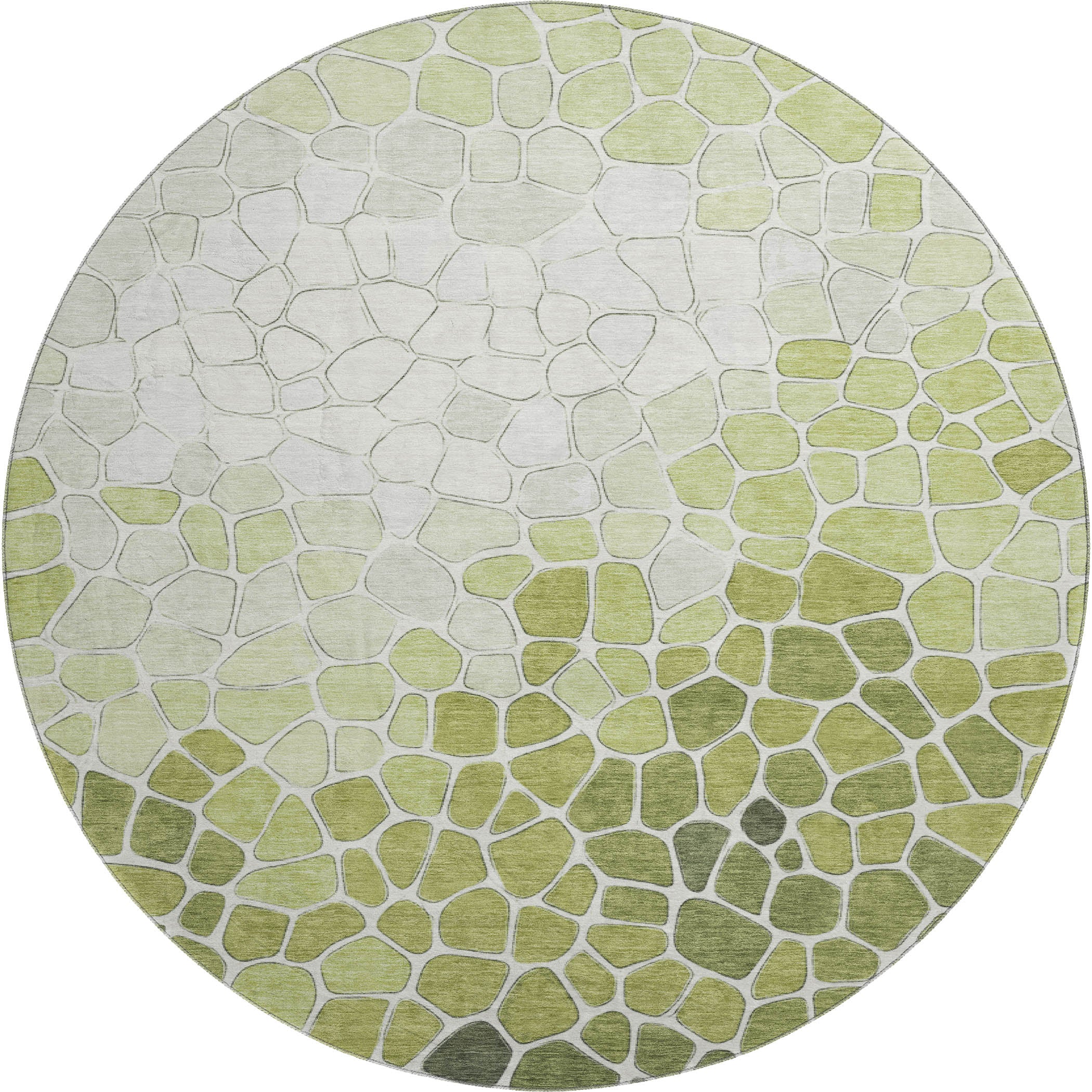 Ghent Machine Washable Transitional Green Rug 8' x 8' #shape_Round