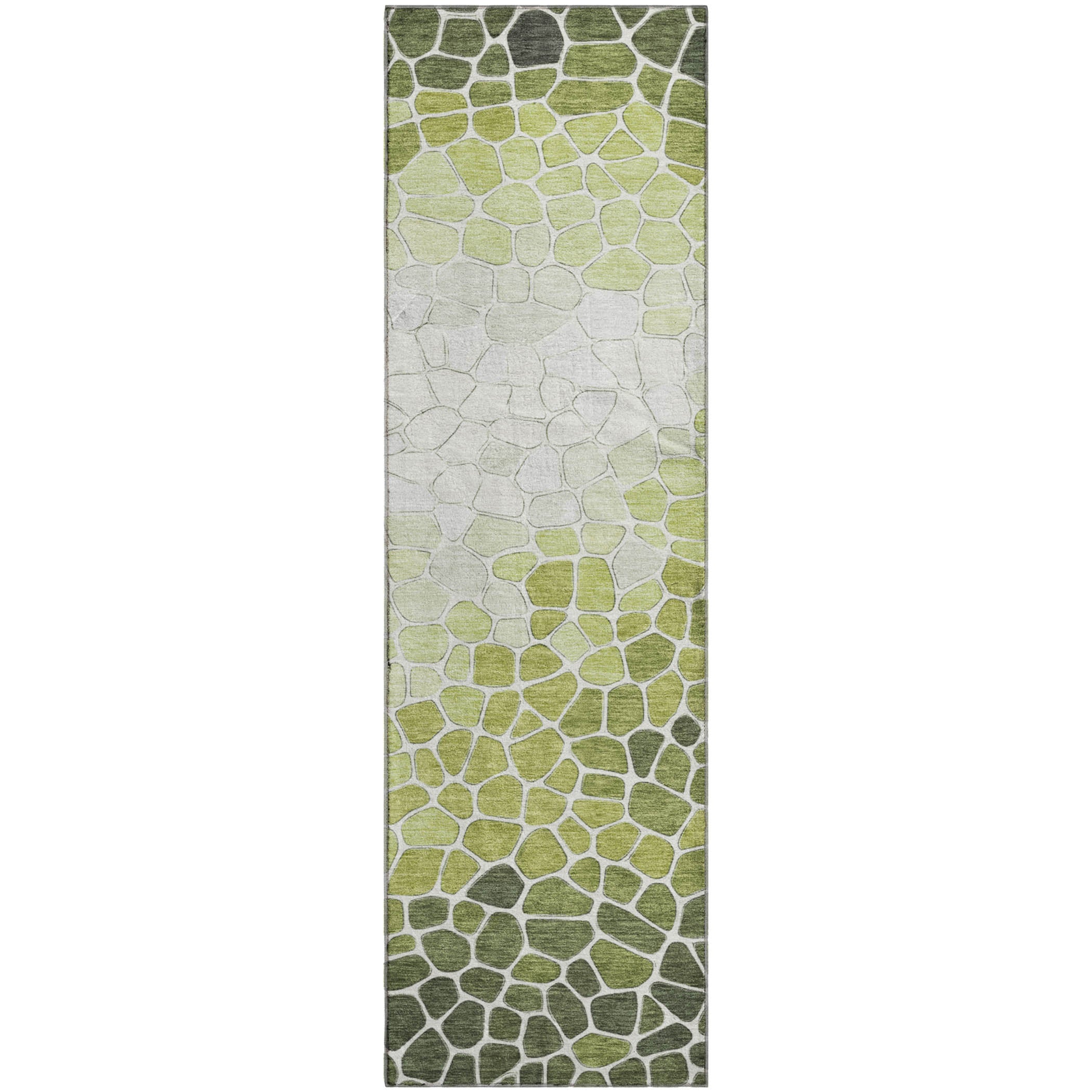 Ghent Machine Washable Transitional Green Rug 2'3" x 7'6" #shape_Runner
