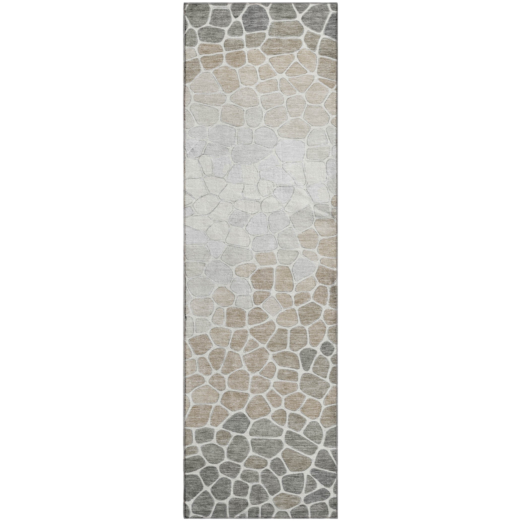 Ghent Machine Washable Transitional Taupe Brown Rug 2'3" x 7'6" #shape_Runner