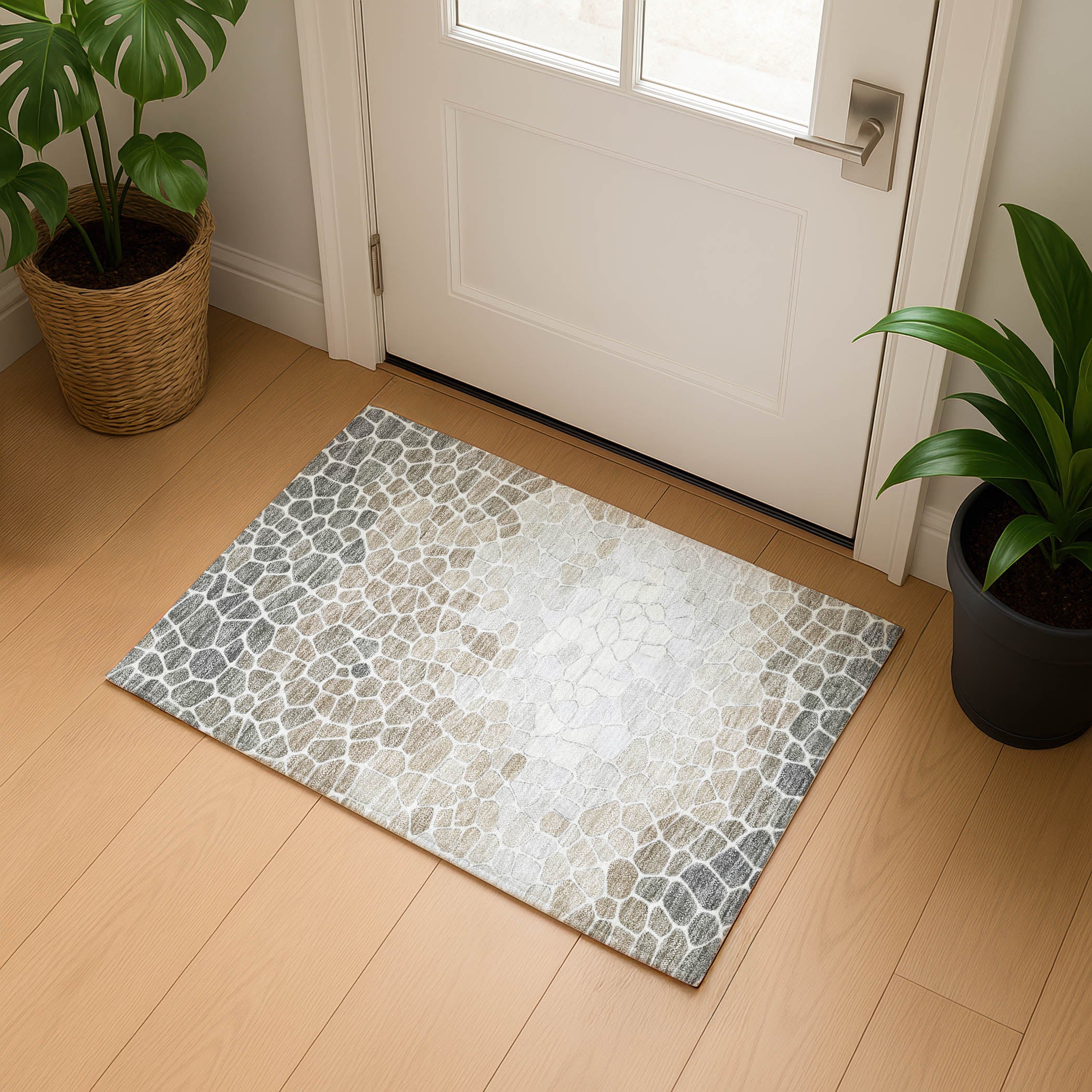 Ghent Machine Washable Transitional Taupe Brown Rug 1'8" x 2'6" #shape_Rectangle