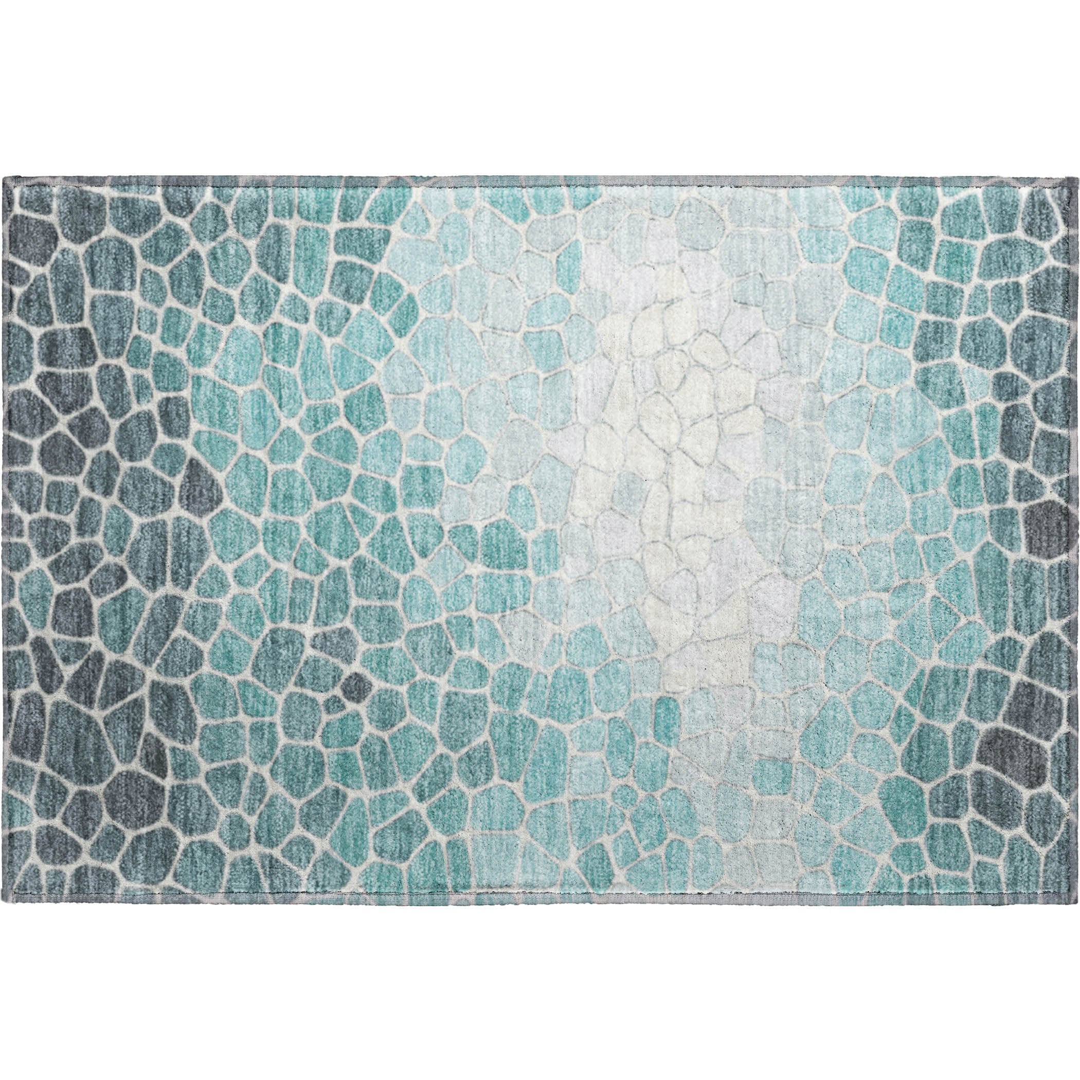 Ghent Machine Washable Transitional Teal Rug 1'8" x 2'6" #shape_Rectangle
