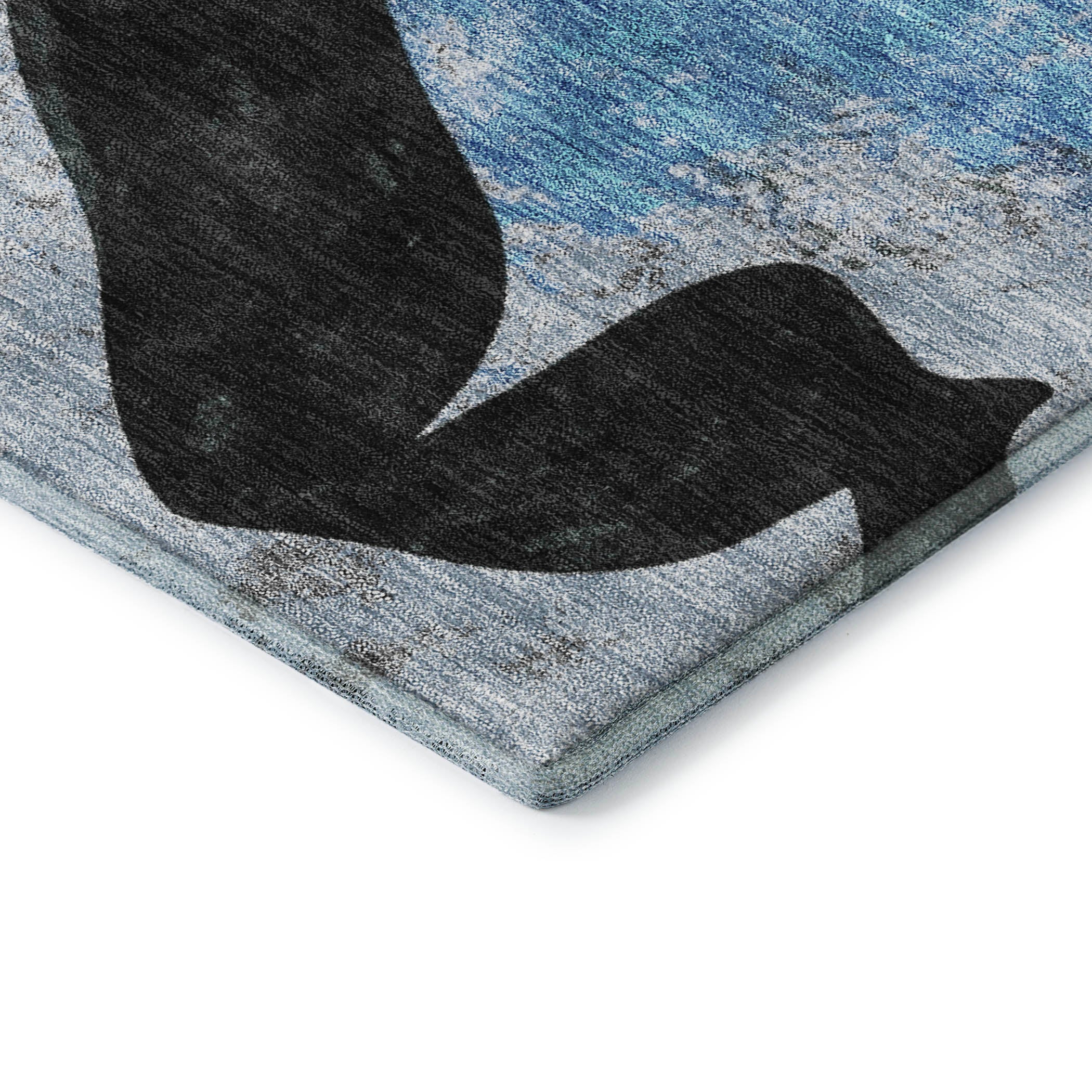 Athens Machine Washable Transitional Denim Blue Rug 1'8" x 2'6" #shape_Rectangle