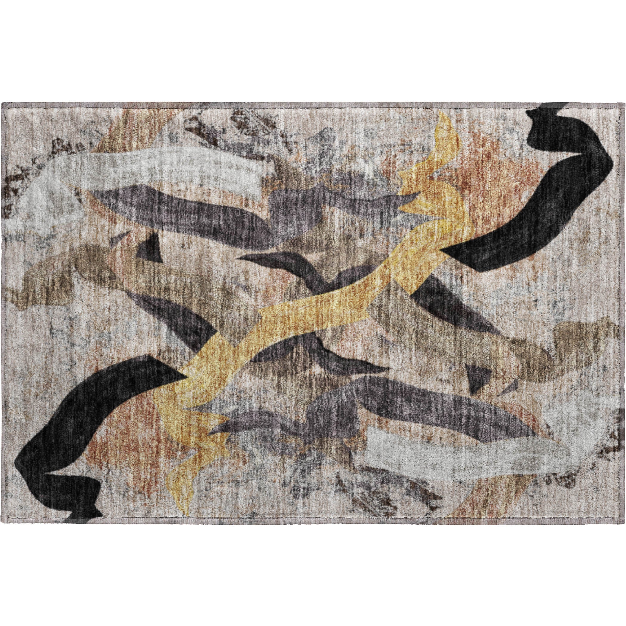 Athens Machine Washable Transitional Taupe Brown Rug 1'8" x 2'6" #shape_Rectangle