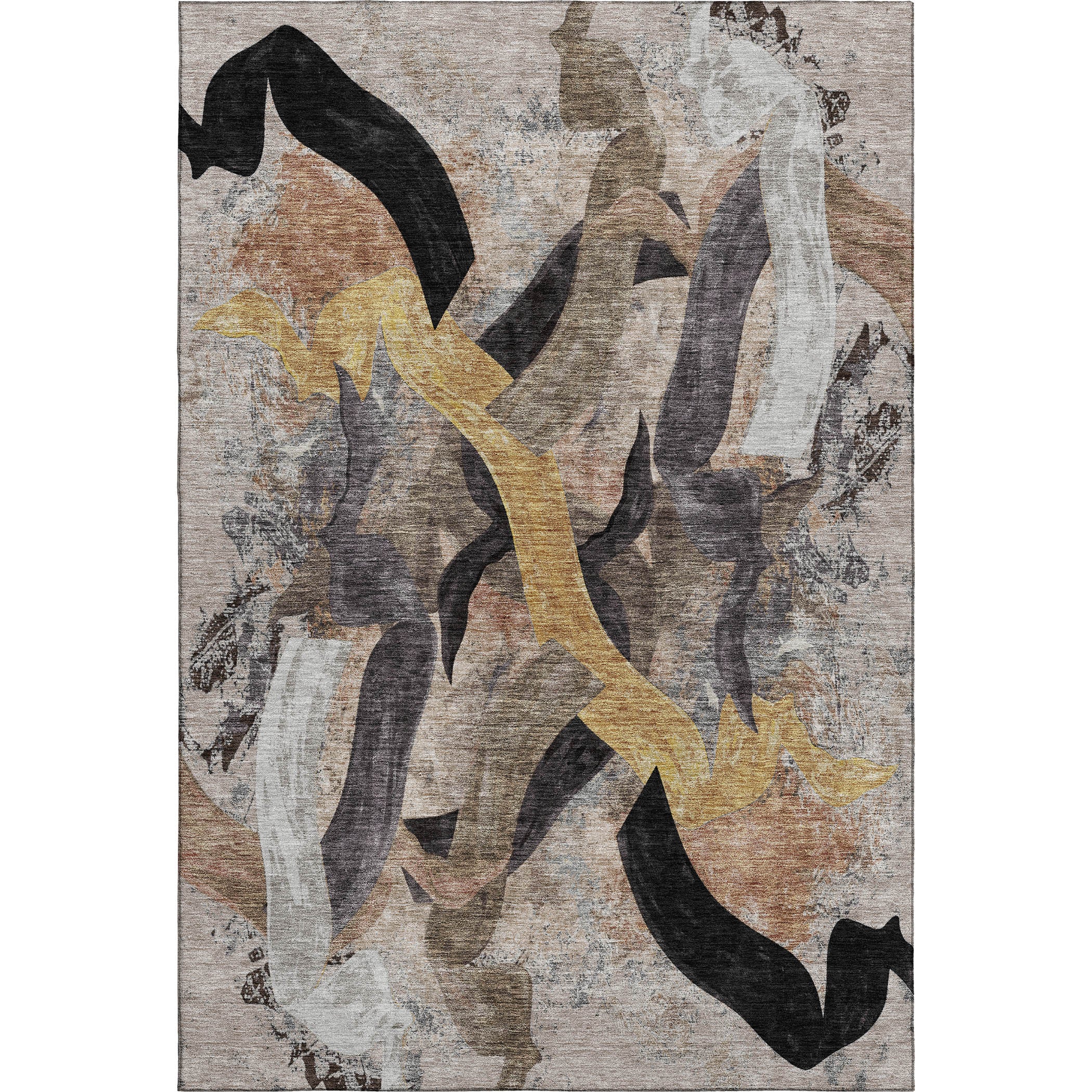 Athens Machine Washable Transitional Taupe Brown Rug 2'6" x 3'10" #shape_Rectangle