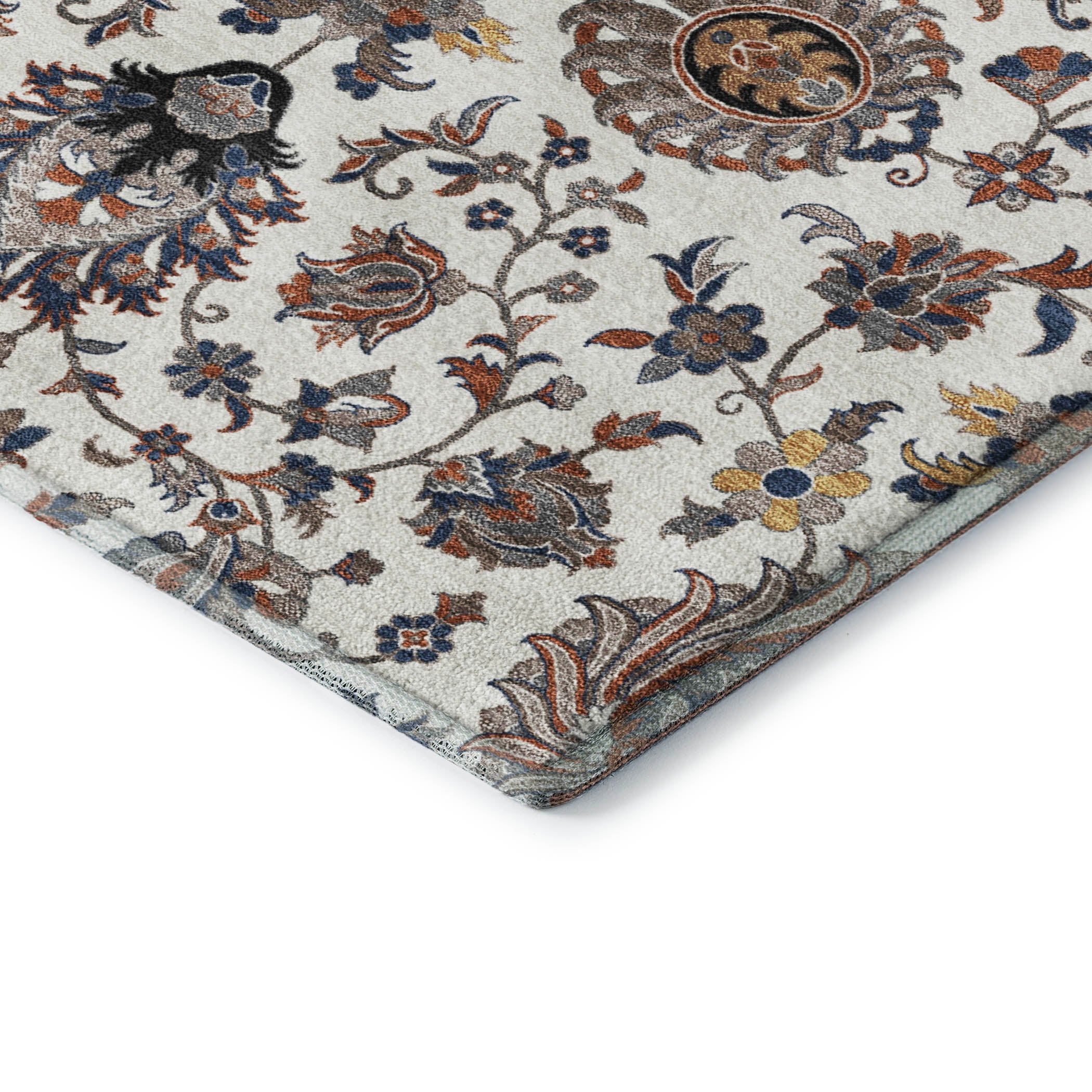 Hoi An Machine Washable Traditional Ivory Rug 1'8" x 2'6" #shape_Rectangle