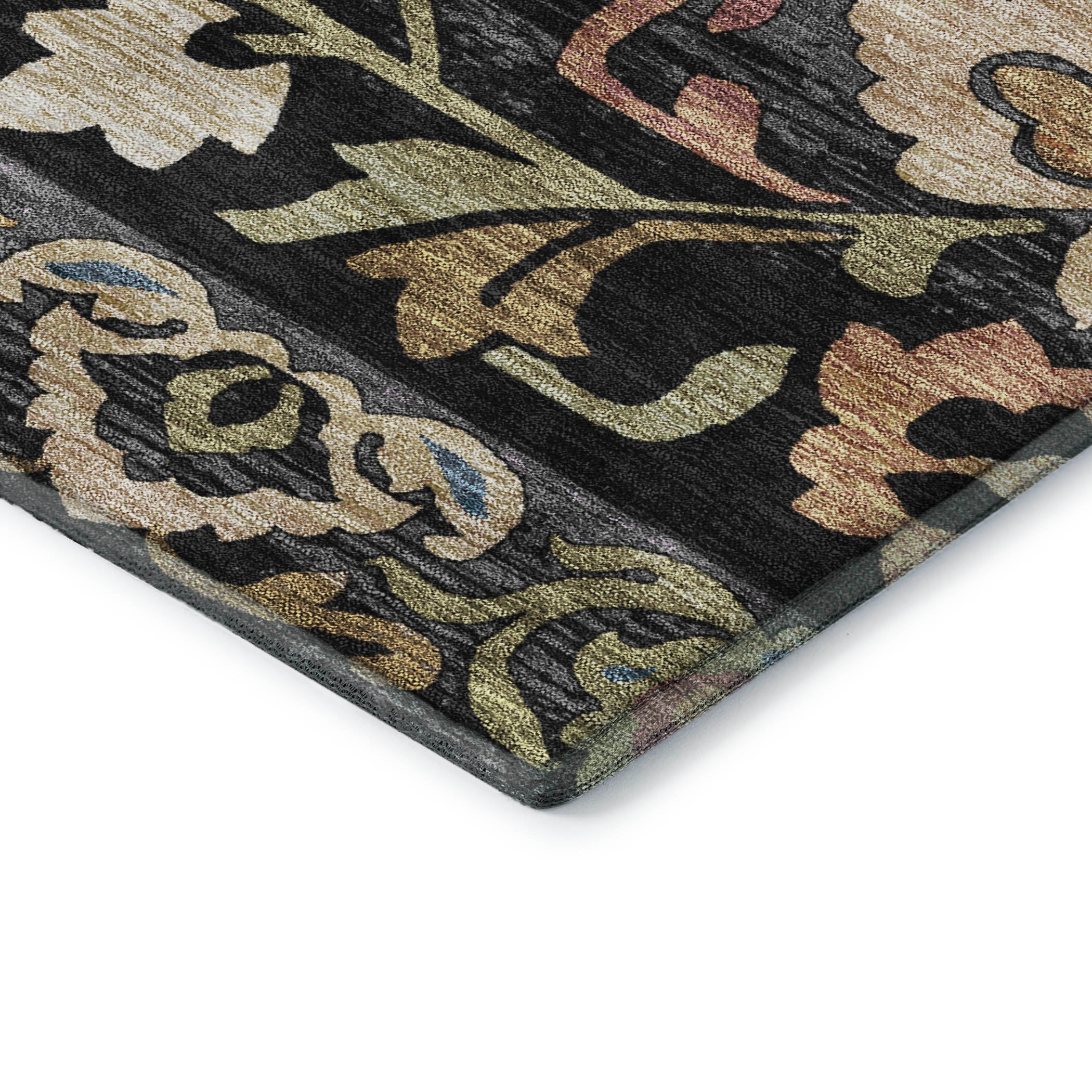 Nairobi Machine Washable Transitional Black Rug 1'8" x 2'6" #shape_Rectangle