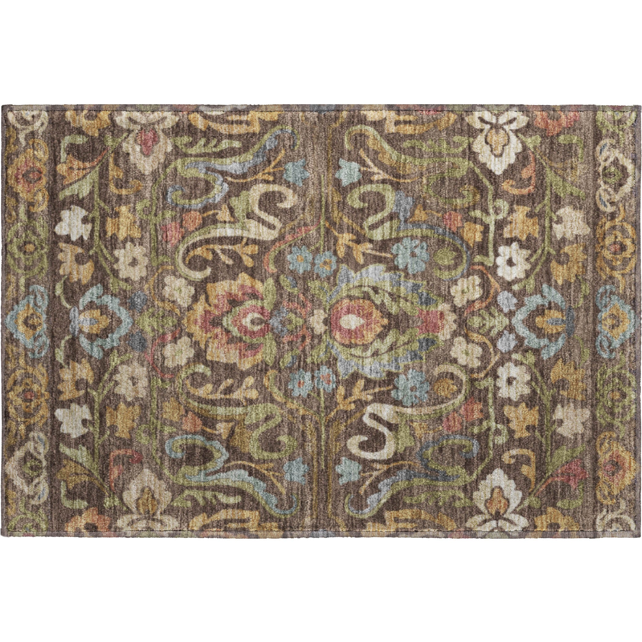 Nairobi Machine Washable Transitional Chocolate Brown Rug 1'8" x 2'6" #shape_Rectangle