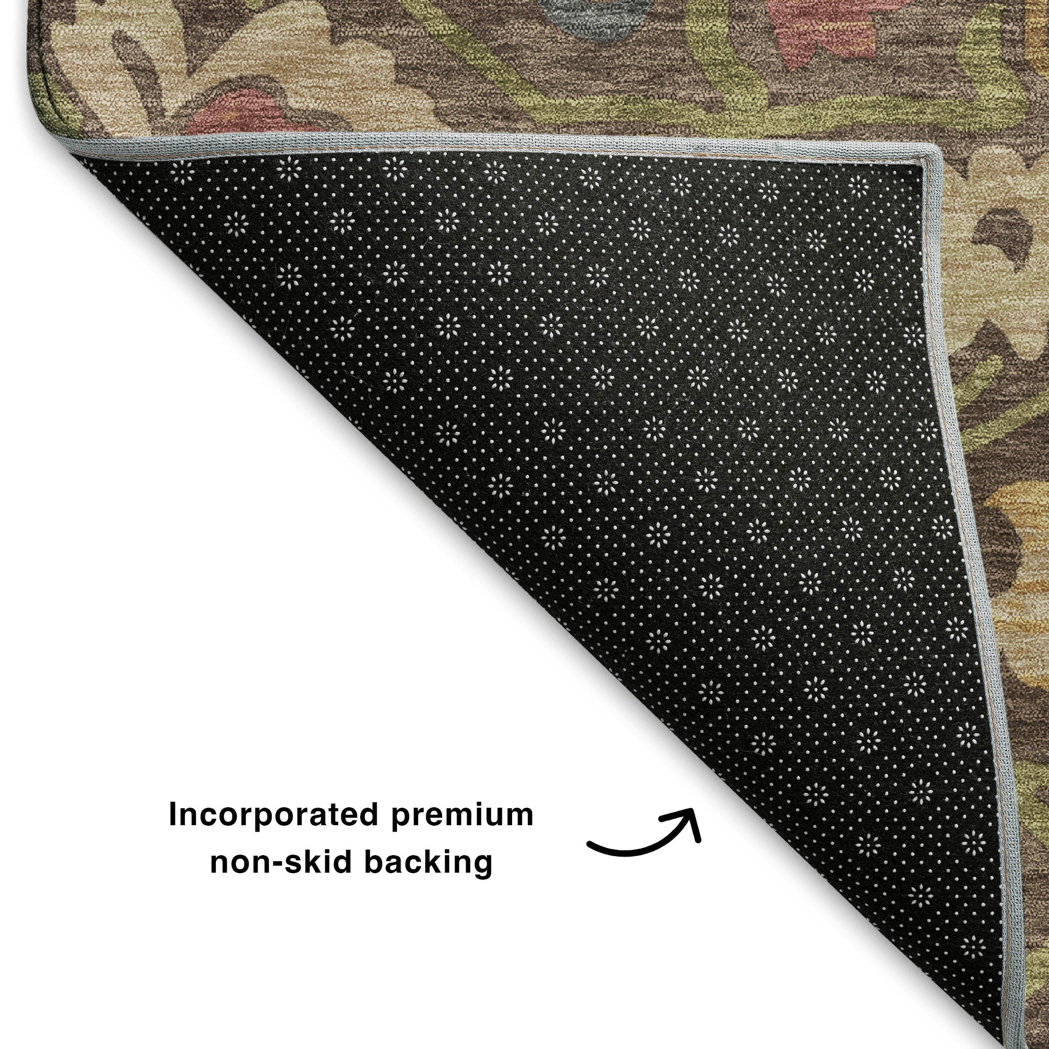 Nairobi Machine Washable Transitional Chocolate Brown Rug 1'8" x 2'6" #shape_Rectangle