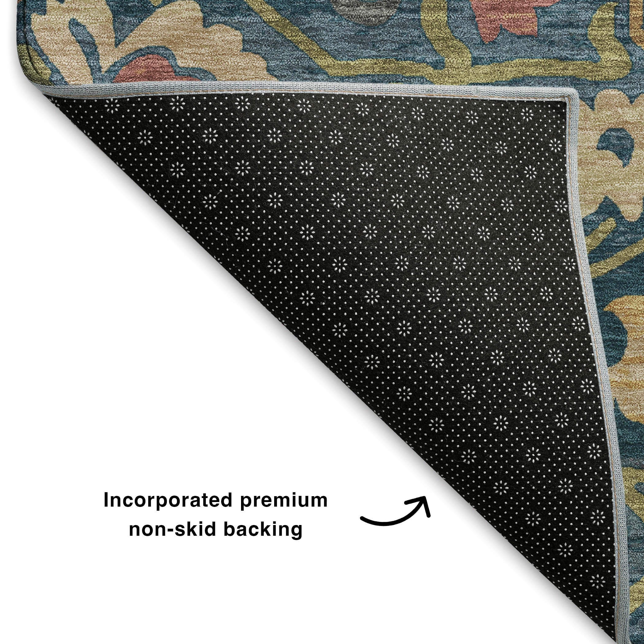 Nairobi Machine Washable Transitional Navy Blue Rug 1'8" x 2'6" #shape_Rectangle