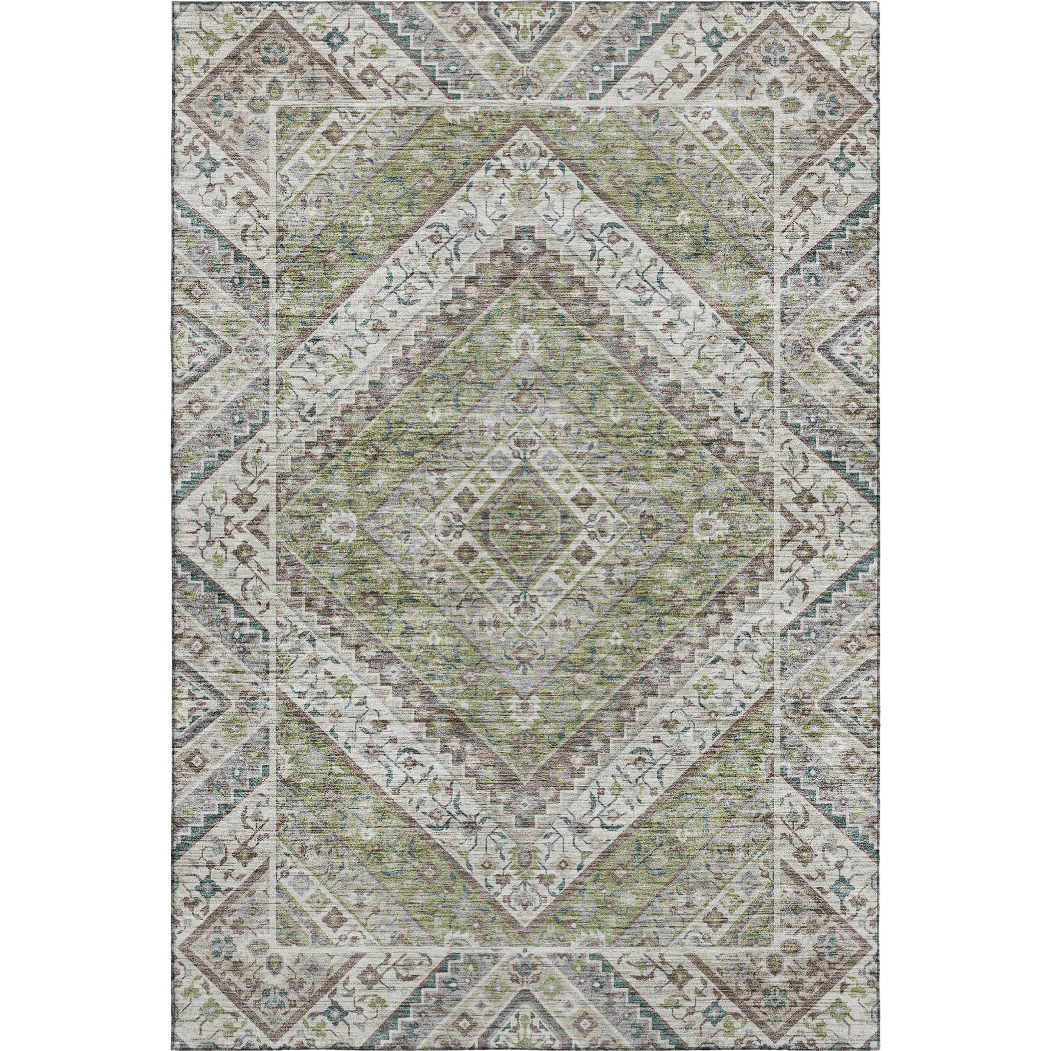 Cusco Machine Washable Transitional Aloe Green Rug 2'6" x 3'10" #shape_Rectangle