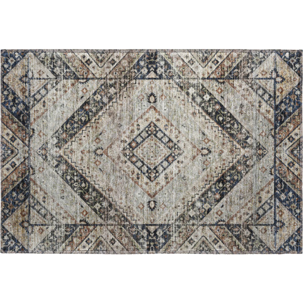 Cusco Machine Washable Transitional Black Rug 1'8" x 2'6"
