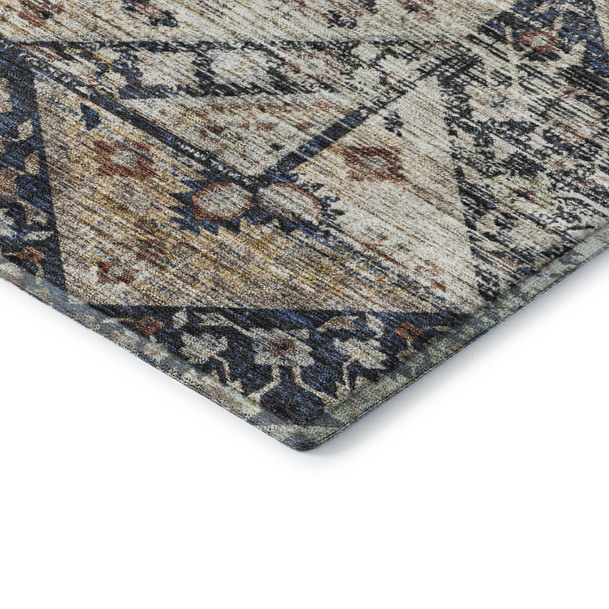 Cusco Machine Washable Transitional Black Rug 1'8" x 2'6" #shape_Rectangle