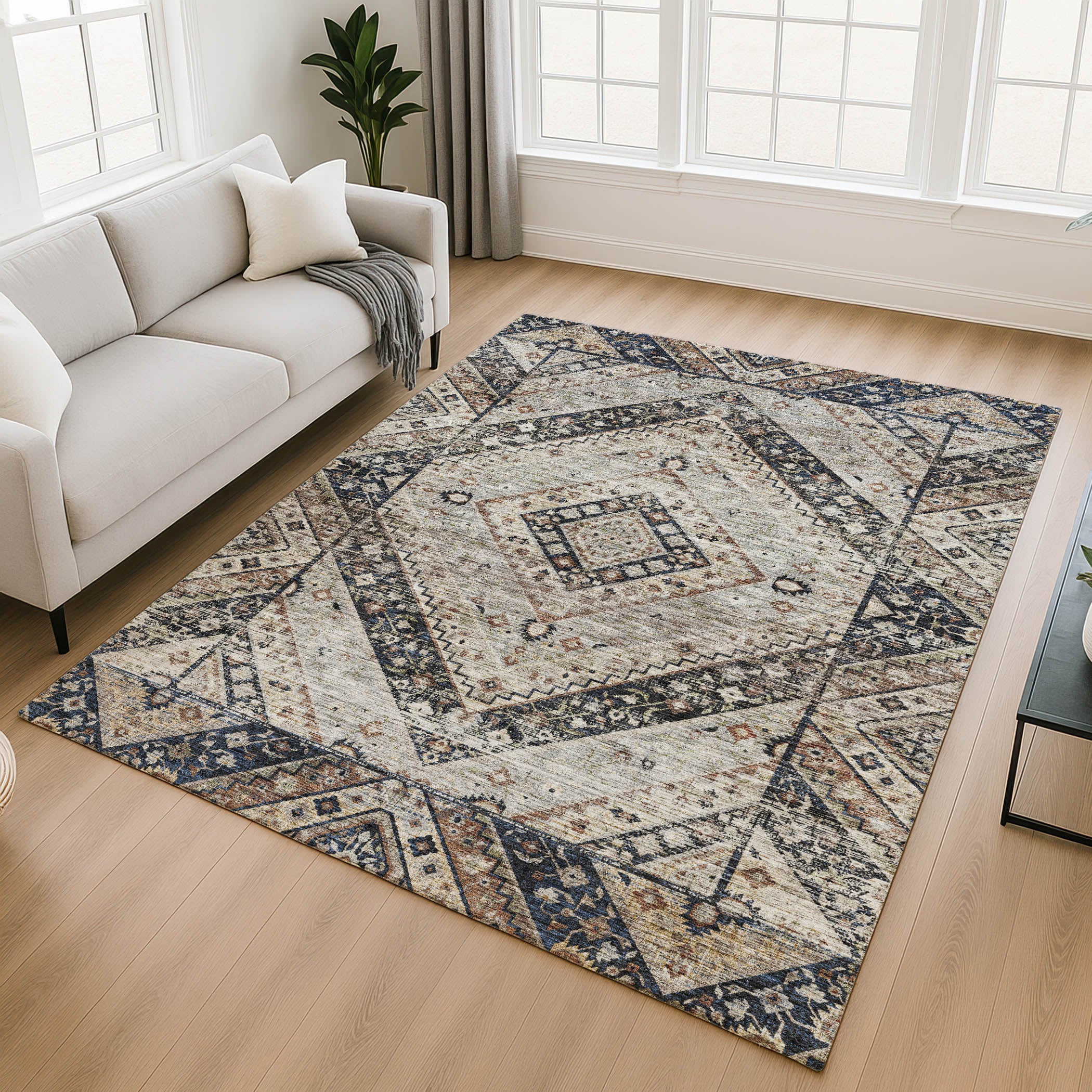 Cusco Machine Washable Transitional Black Rug 2'6" x 3'10" #shape_Rectangle