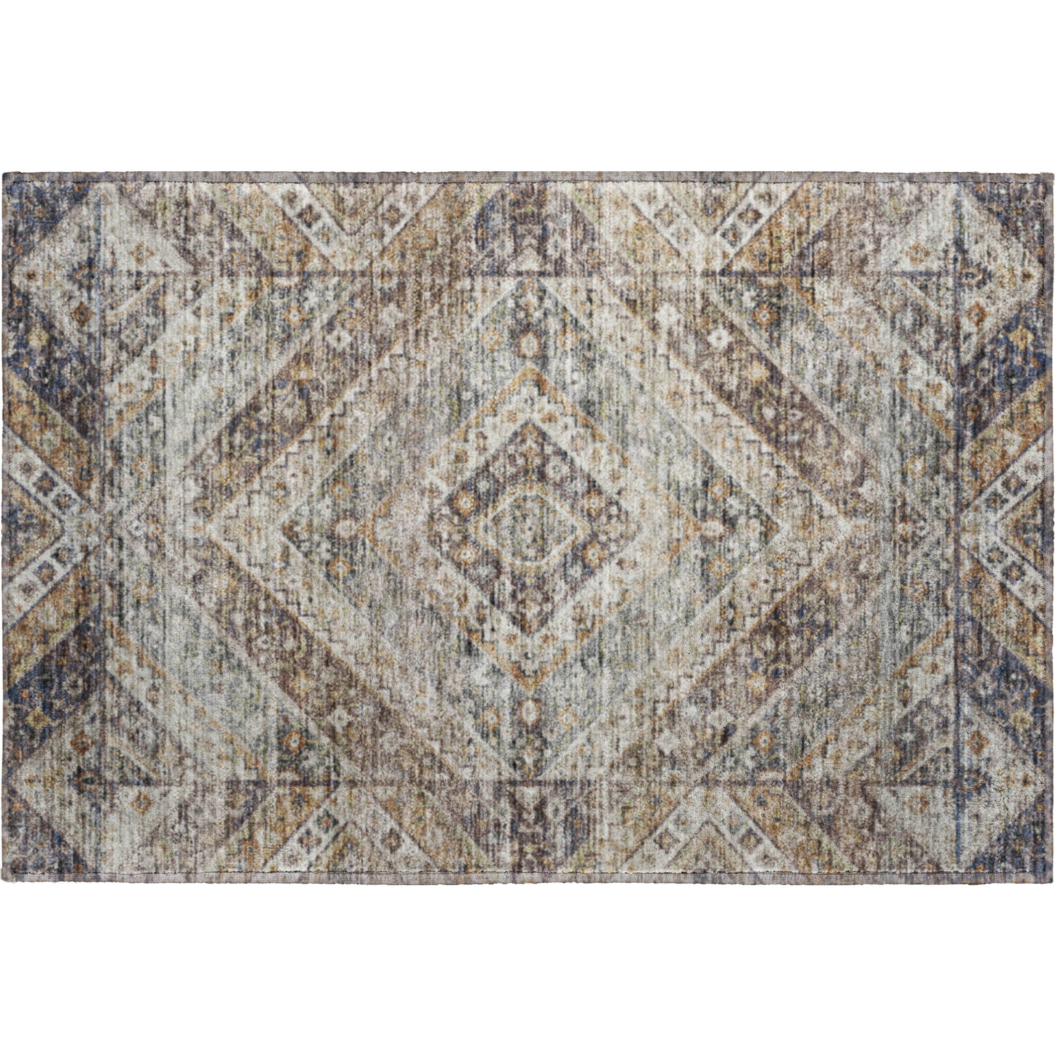 Cusco Machine Washable Transitional Brown Rug 1'8" x 2'6" #shape_Rectangle