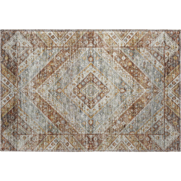 Cusco Machine Washable Transitional Paprika Orange Rug 1'8" x 2'6"