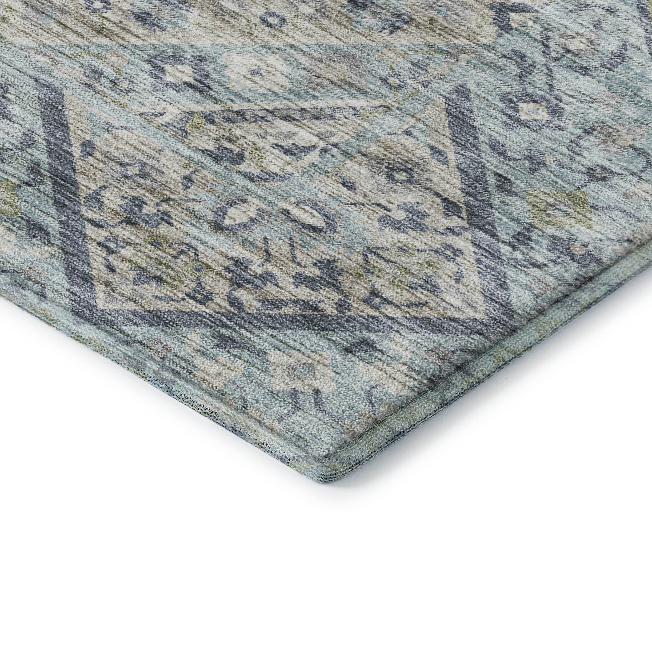 Cusco Machine Washable Transitional Sky Blue Rug 1'8" x 2'6" #shape_Rectangle