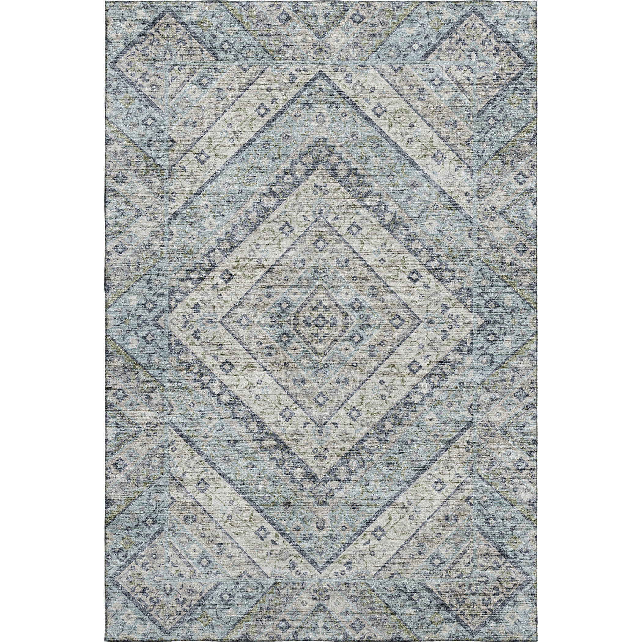 Cusco Machine Washable Transitional Sky Blue Rug 2'6" x 3'10" #shape_Rectangle