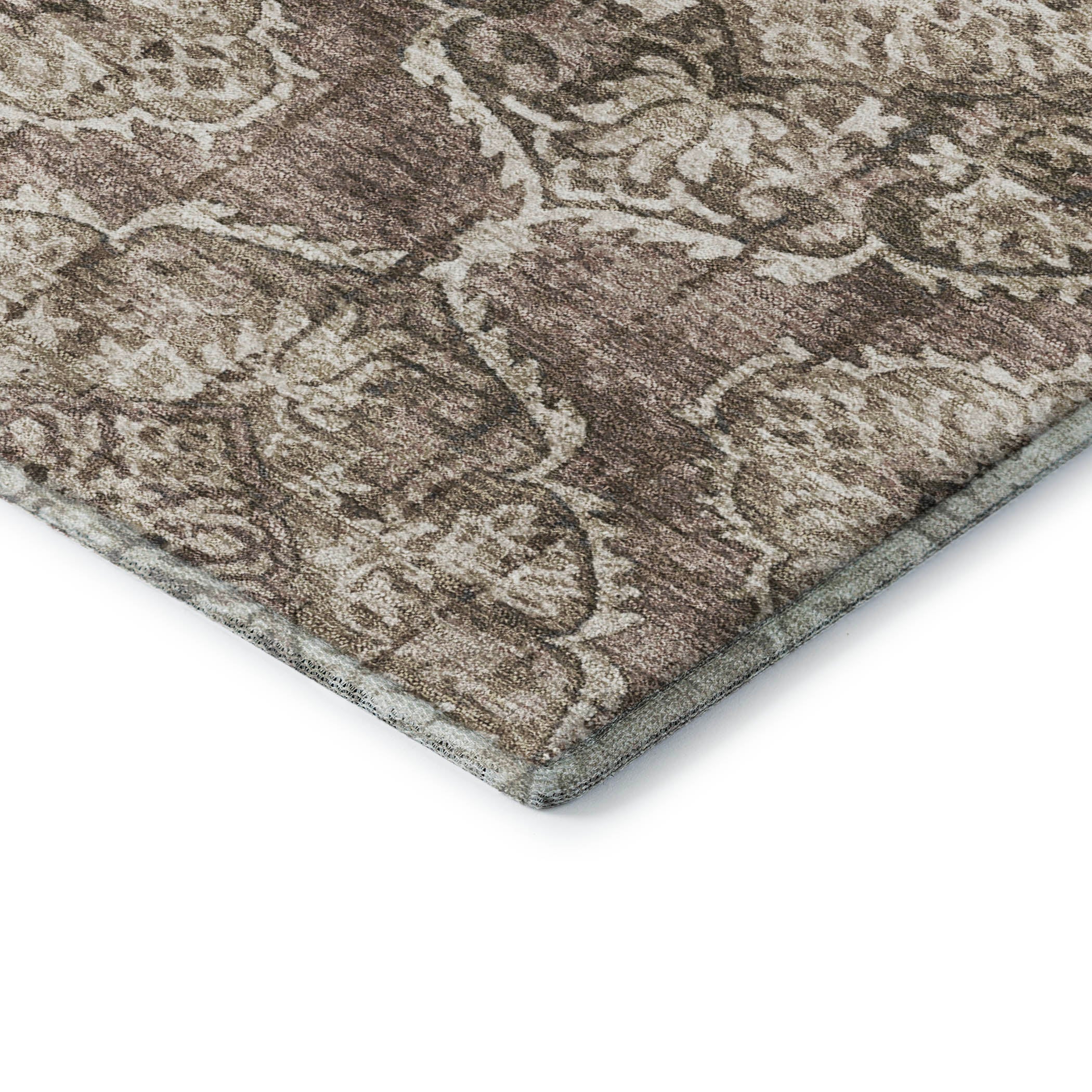 Montevideo Machine Washable Transitional Chocolate Brown Rug 1'8" x 2'6" #shape_Rectangle