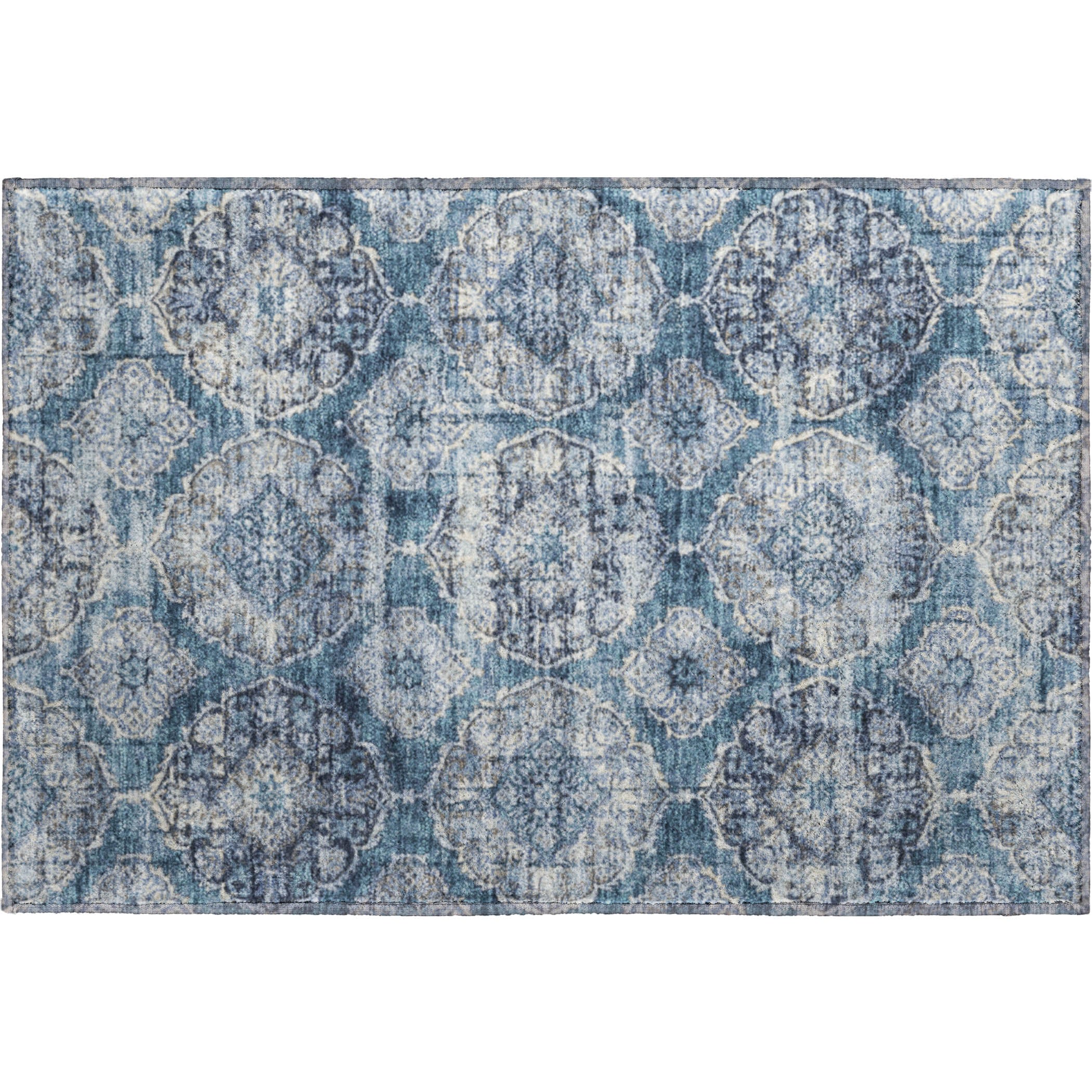 Montevideo Machine Washable Transitional Denim Blue Rug 1'8" x 2'6" #shape_Rectangle