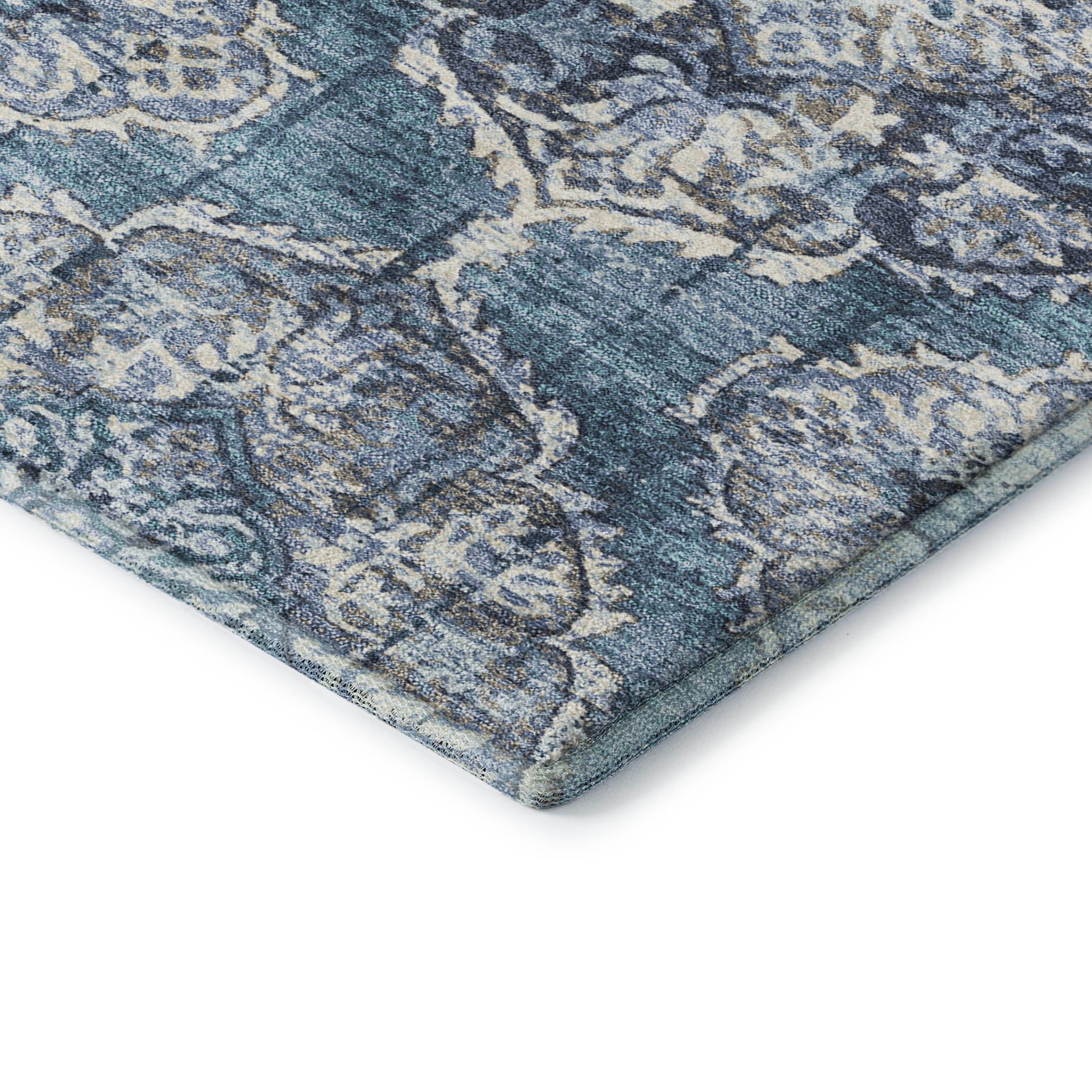 Montevideo Machine Washable Transitional Denim Blue Rug 1'8" x 2'6" #shape_Rectangle