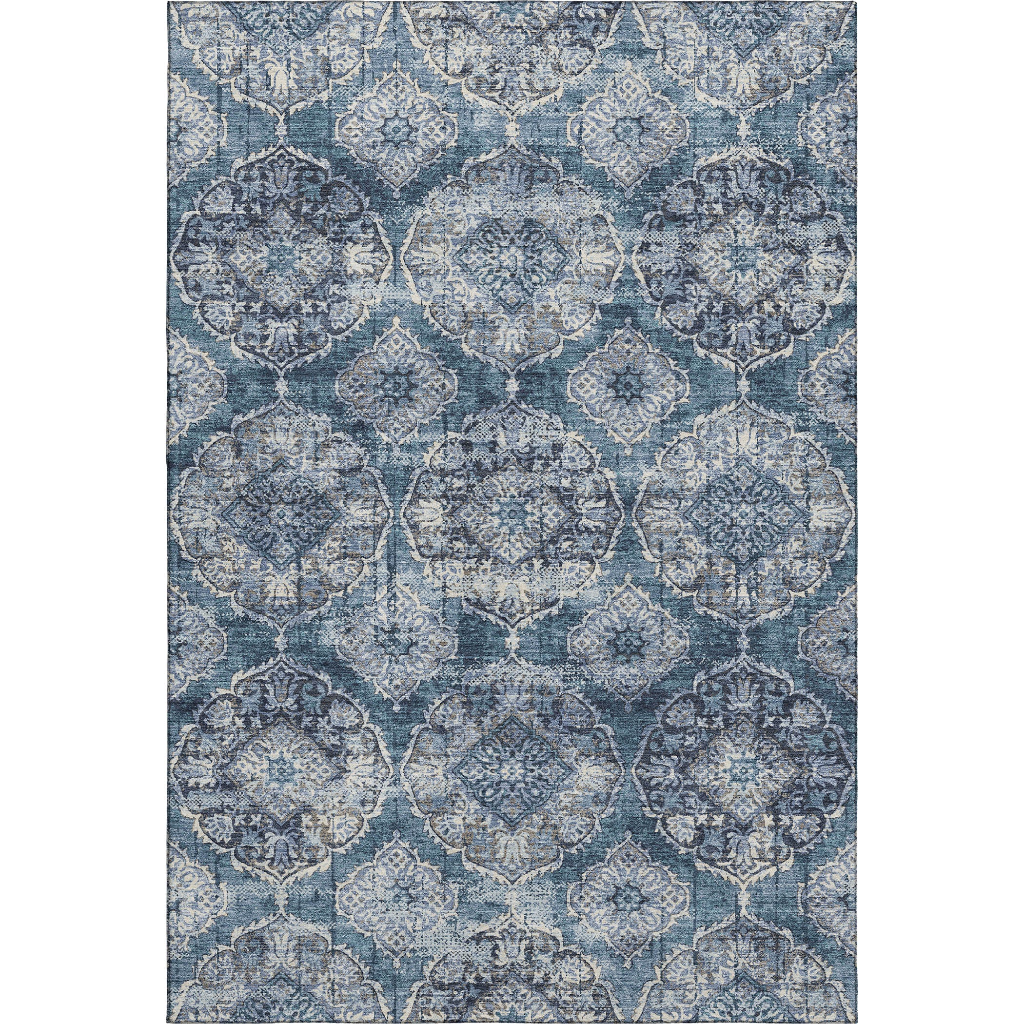 Montevideo Machine Washable Transitional Denim Blue Rug 2'6" x 3'10" #shape_Rectangle