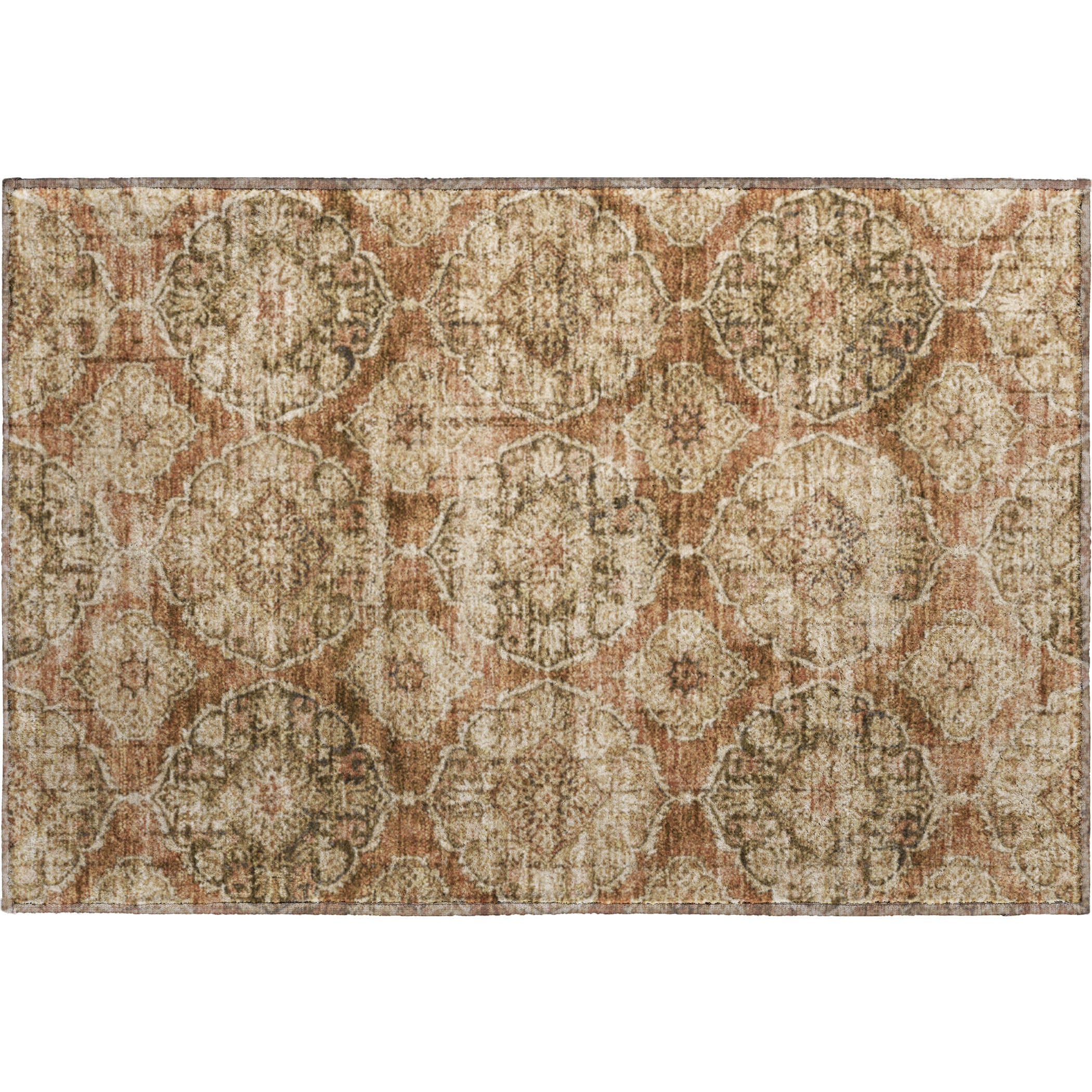 Montevideo Machine Washable Transitional Paprika Orange Rug 1'8" x 2'6" #shape_Rectangle