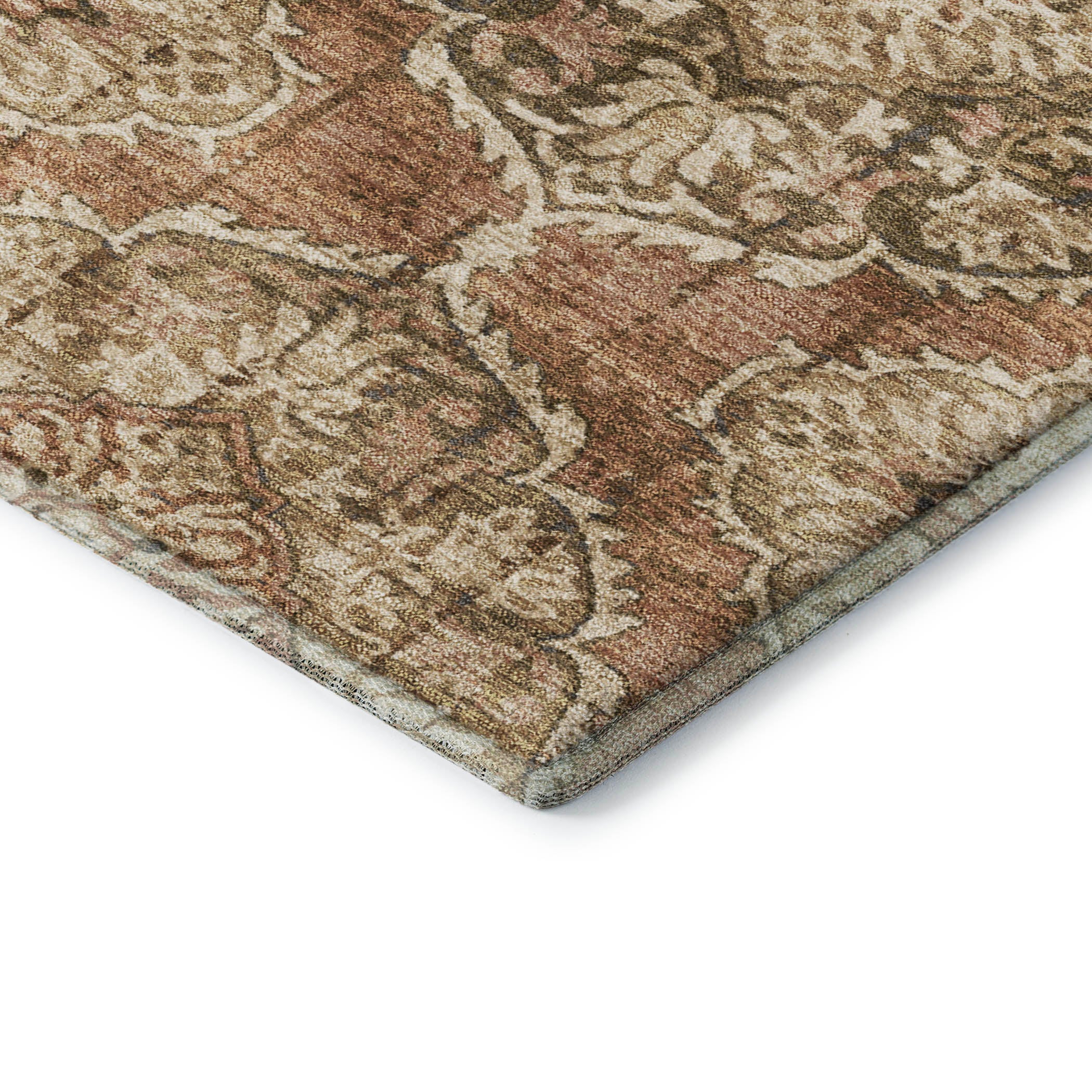 Montevideo Machine Washable Transitional Paprika Orange Rug 1'8" x 2'6" #shape_Rectangle
