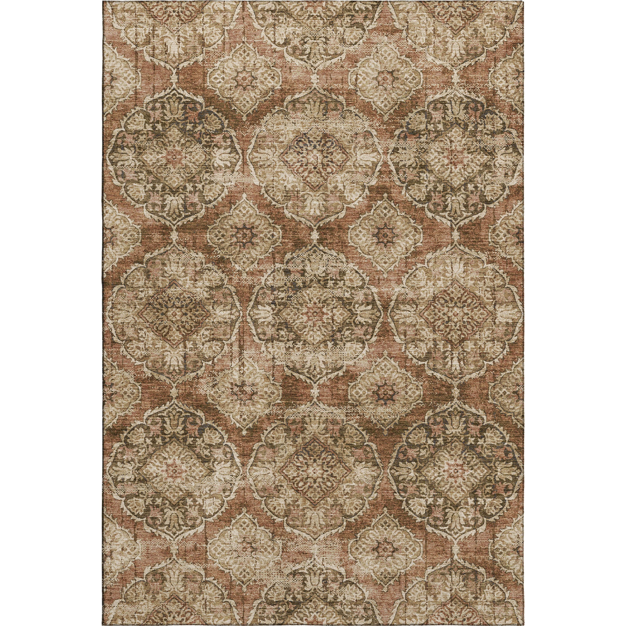 Montevideo Machine Washable Transitional Paprika Orange Rug 2'6" x 3'10" #shape_Rectangle