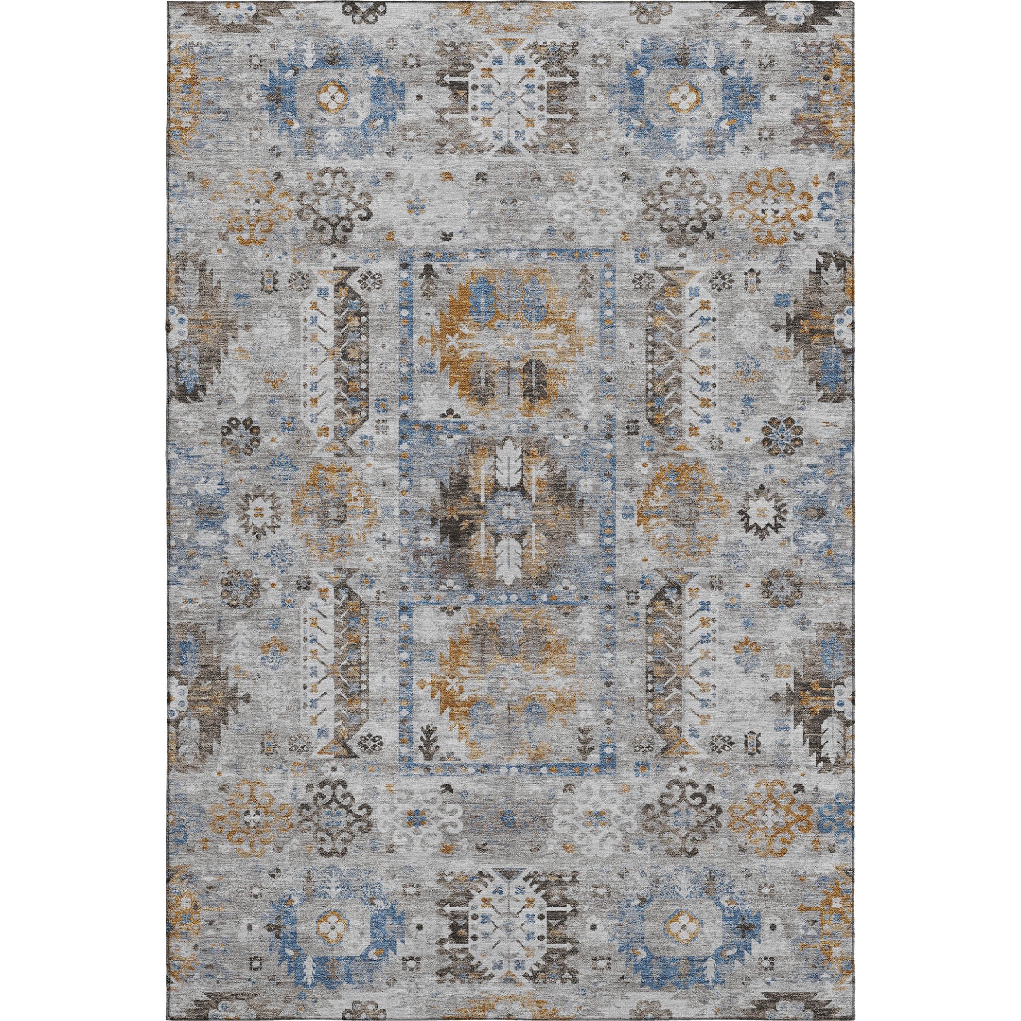 Queenstown Machine Washable Transitional Gray Rug 2'6" x 3'10" #shape_Rectangle