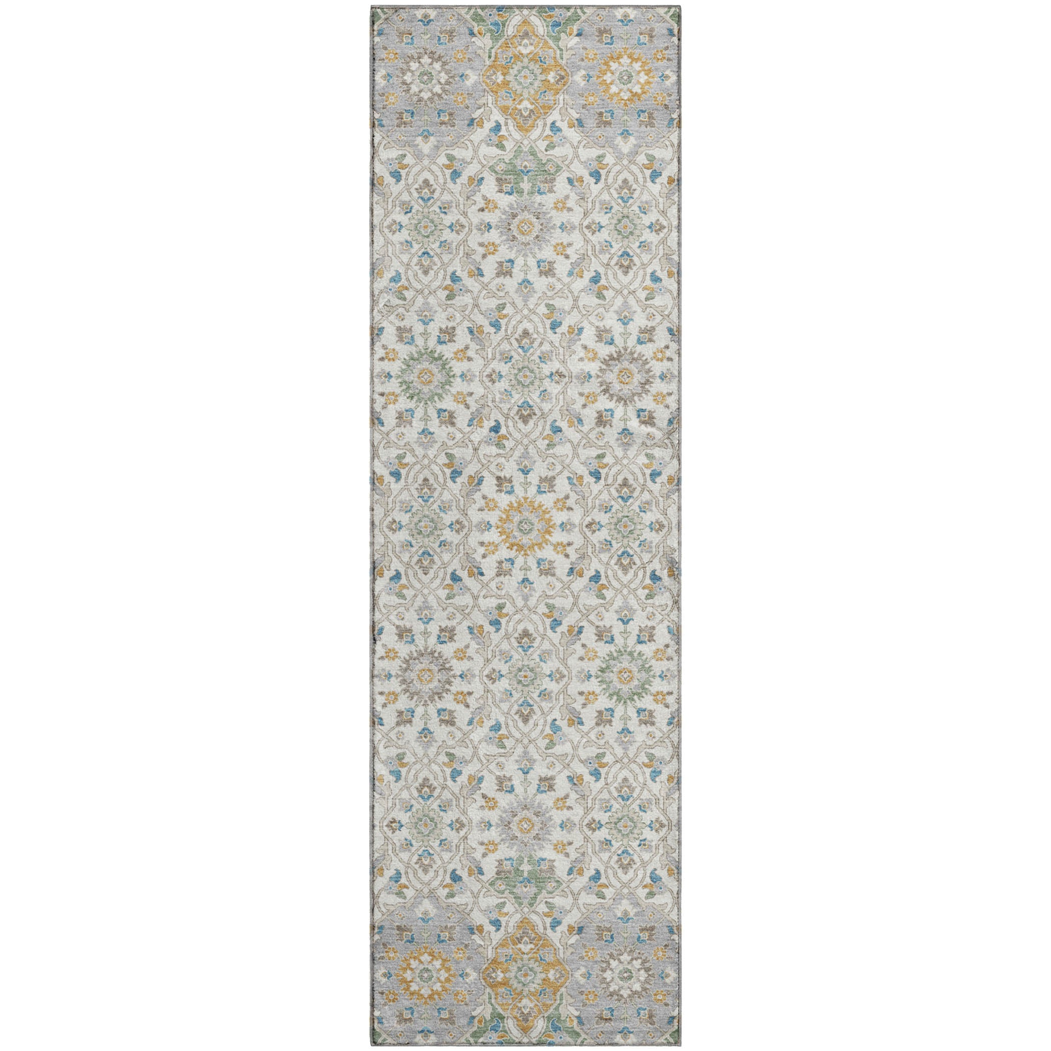 Zanzibar Machine Washable Transitional Ivory Rug 2'3" x 7'6" #shape_Runner