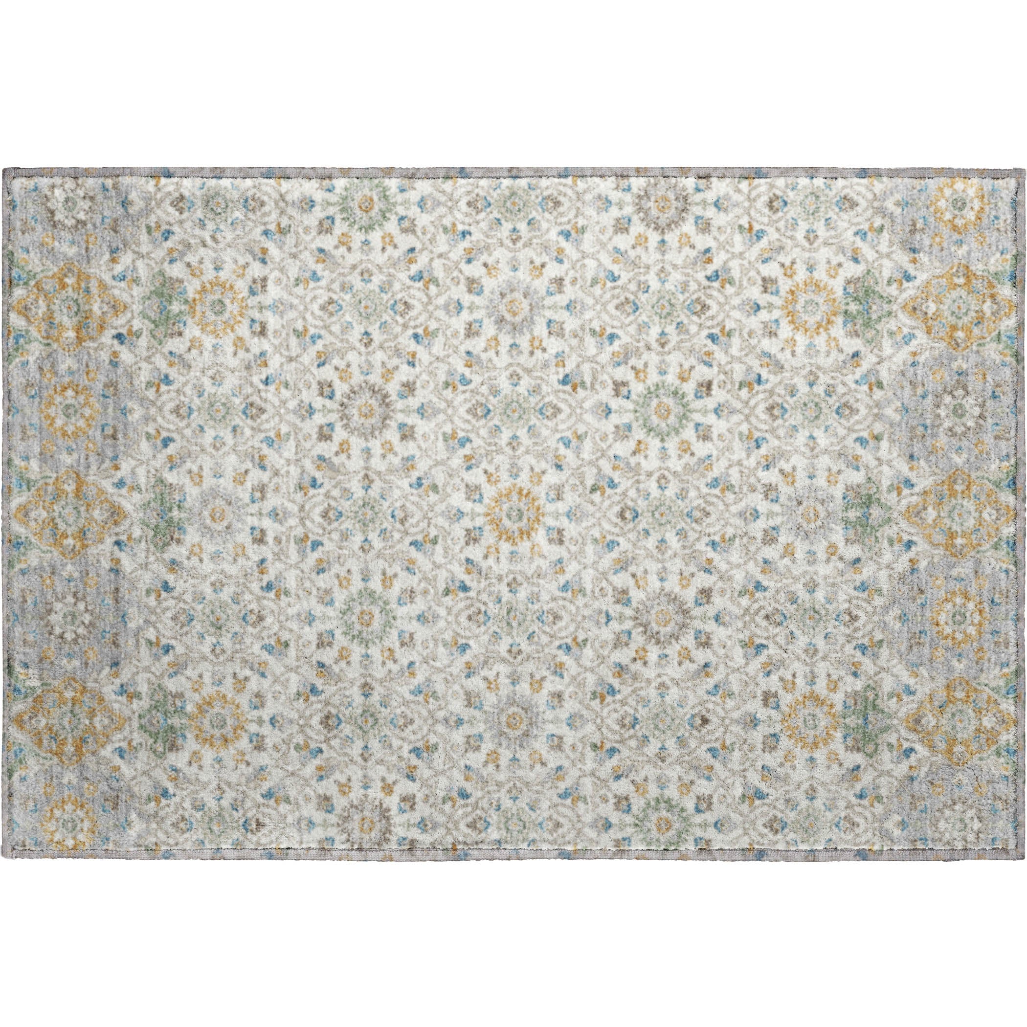 Zanzibar Machine Washable Transitional Ivory Rug 1'8" x 2'6" #shape_Rectangle