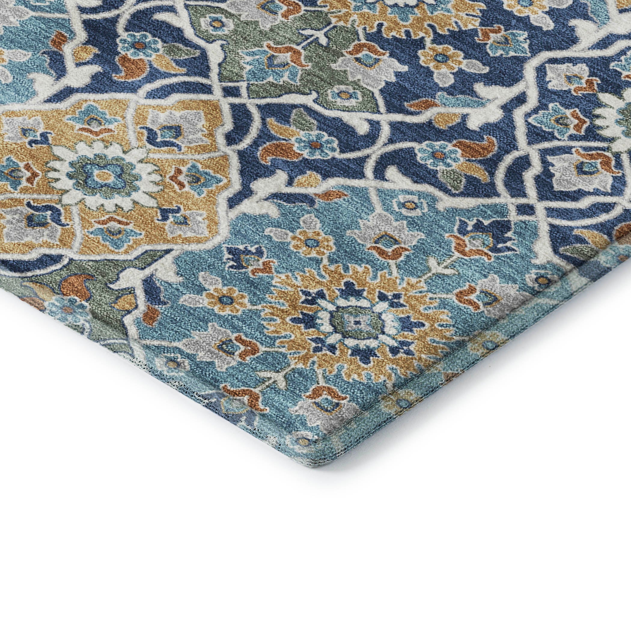 Zanzibar Machine Washable Transitional Navy Blue Rug 1'8" x 2'6" #shape_Rectangle