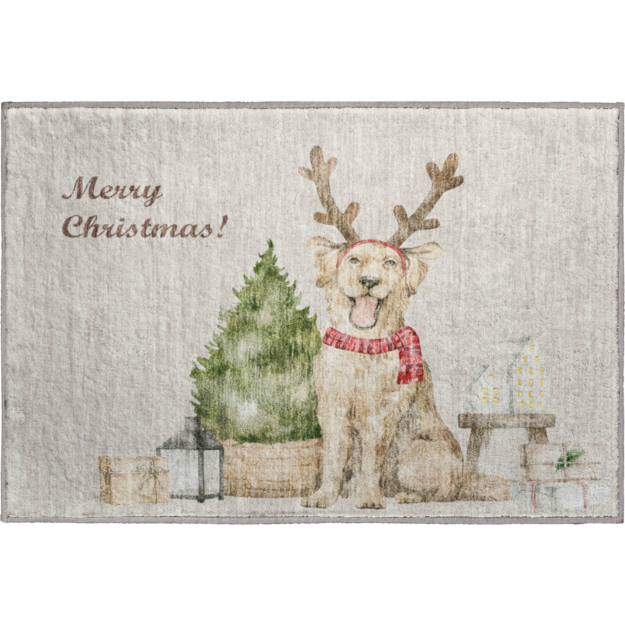 Mdina Machine Washable Holiday Taupe Beige Rug 1'8" x 2'6" #shape_Rectangle