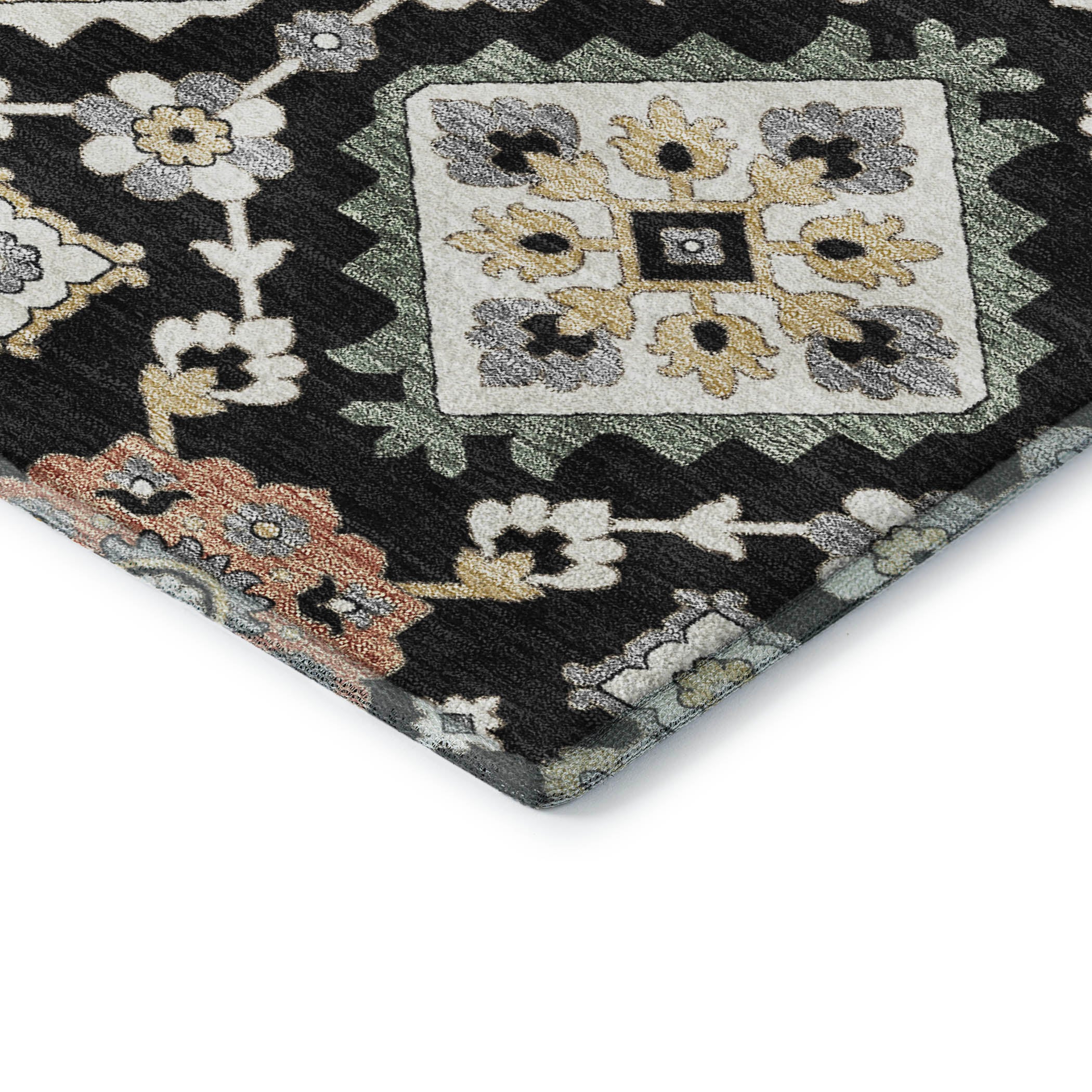 Bern Machine Washable Transitional Black Rug 1'8" x 2'6" #shape_Rectangle
