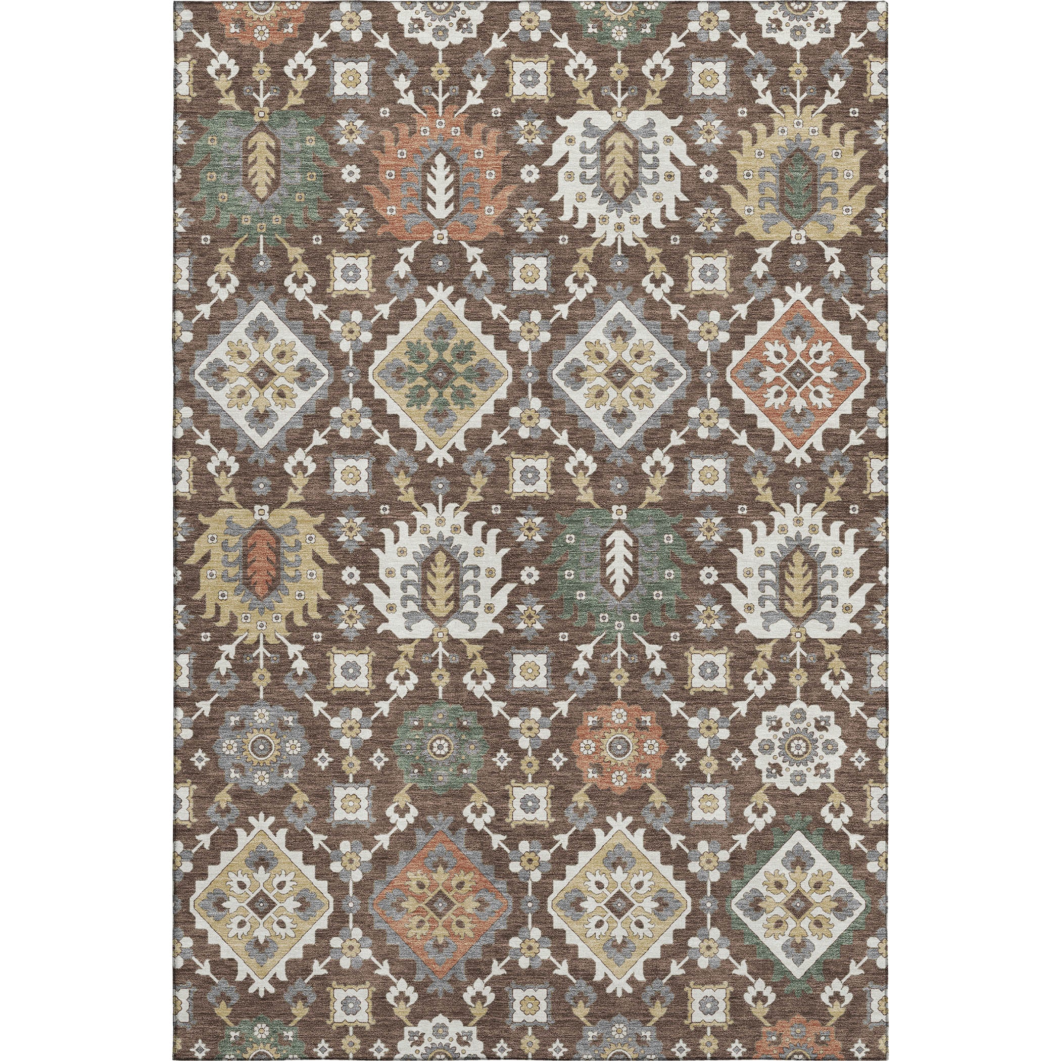 Bern Machine Washable Transitional Chocolate Brown Rug 2'6" x 3'10" #shape_Rectangle